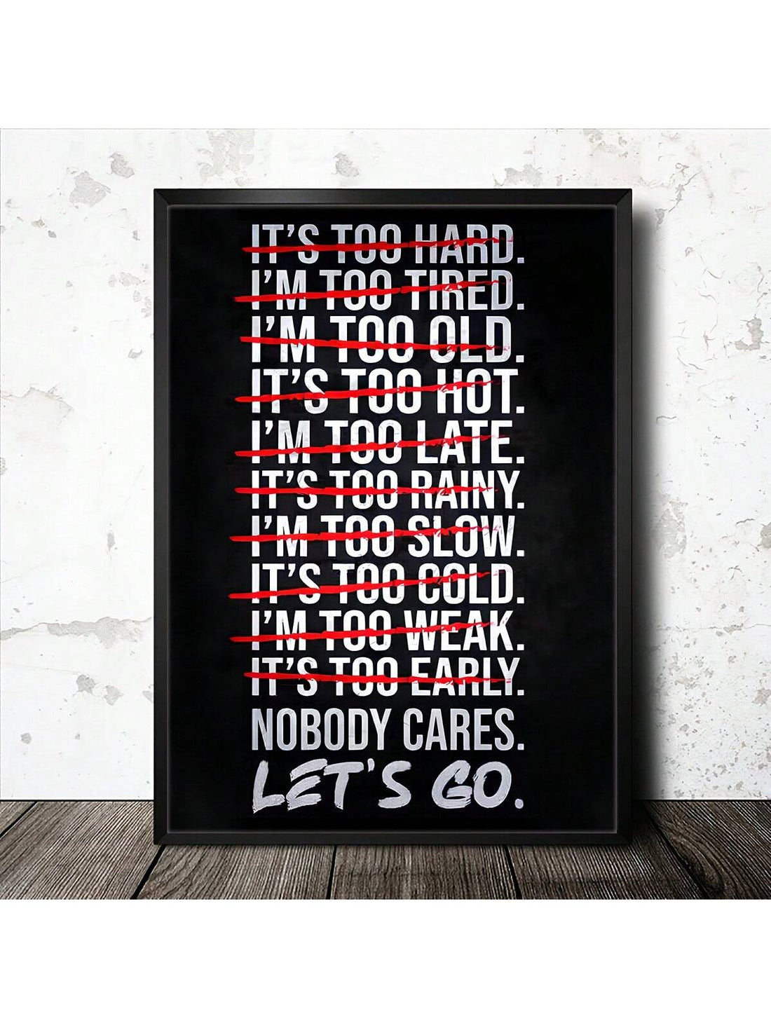 Enhance your workout space with this Minimalist Black and White Motivational Gym Quote Canvas Poster. Designed to inspire focus and determination, its clean aesthetic complements any home gym or living area. Crafted on high-quality canvas, this poster offers both durability and a timeless look, making it an ideal piece to motivate your fitness journey while seamlessly blending with modern decor.