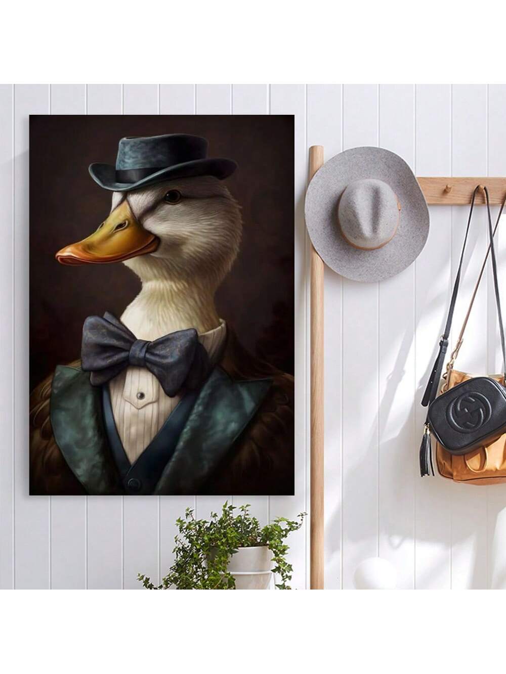 Add a touch of whimsy and sophistication to your space with the Quirky Duck in Suit Framed Art Poster. Perfectly suited for living rooms, bathrooms, or bedrooms, this stylish piece blends playful charm with elegant design. Its high-quality framing ensures durability and a polished finish, making it an expert choice for those seeking unique, conversation-starting decor. Elevate your home environment with this distinctive artwork that balances humor and refinement effortlessly.