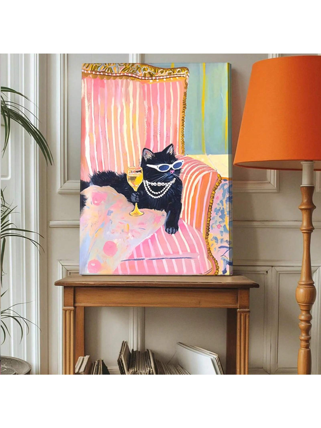 Add a bold and playful touch to your space with this Funky Black Cat Martini Canvas Art. Featuring vibrant pink hues and an eclectic design, it brings a burst of dopamine-inspired energy perfect for bedrooms and dorm rooms. Crafted on high-quality canvas, this piece combines artistic flair with durable materials, making it an ideal statement decor that enlivens any wall with personality and style.