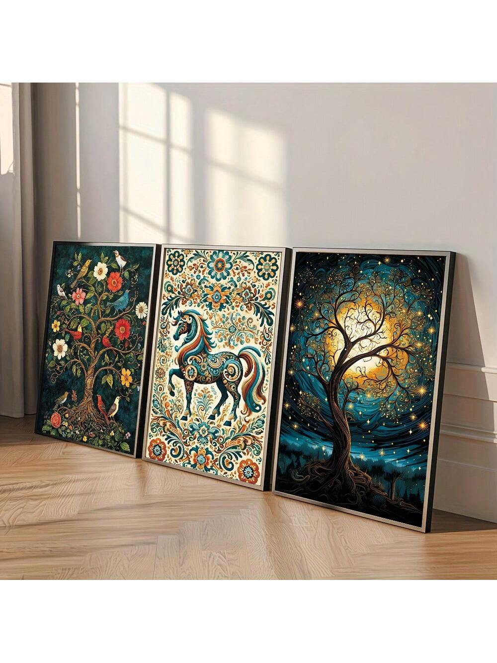 Elevate your living space with these Vintage Tree of Life and Warhorse canvas art prints, expertly crafted to bring a timeless and distinctive touch to your home decor. Each print captures intricate details and rich textures, blending classic symbolism with dynamic imagery. Perfect for those seeking to infuse their interiors with meaningful artistry and a unique aesthetic, these canvases serve as both conversation starters and elegant focal points. Durable and ready to hang, they offer an effortless way to 