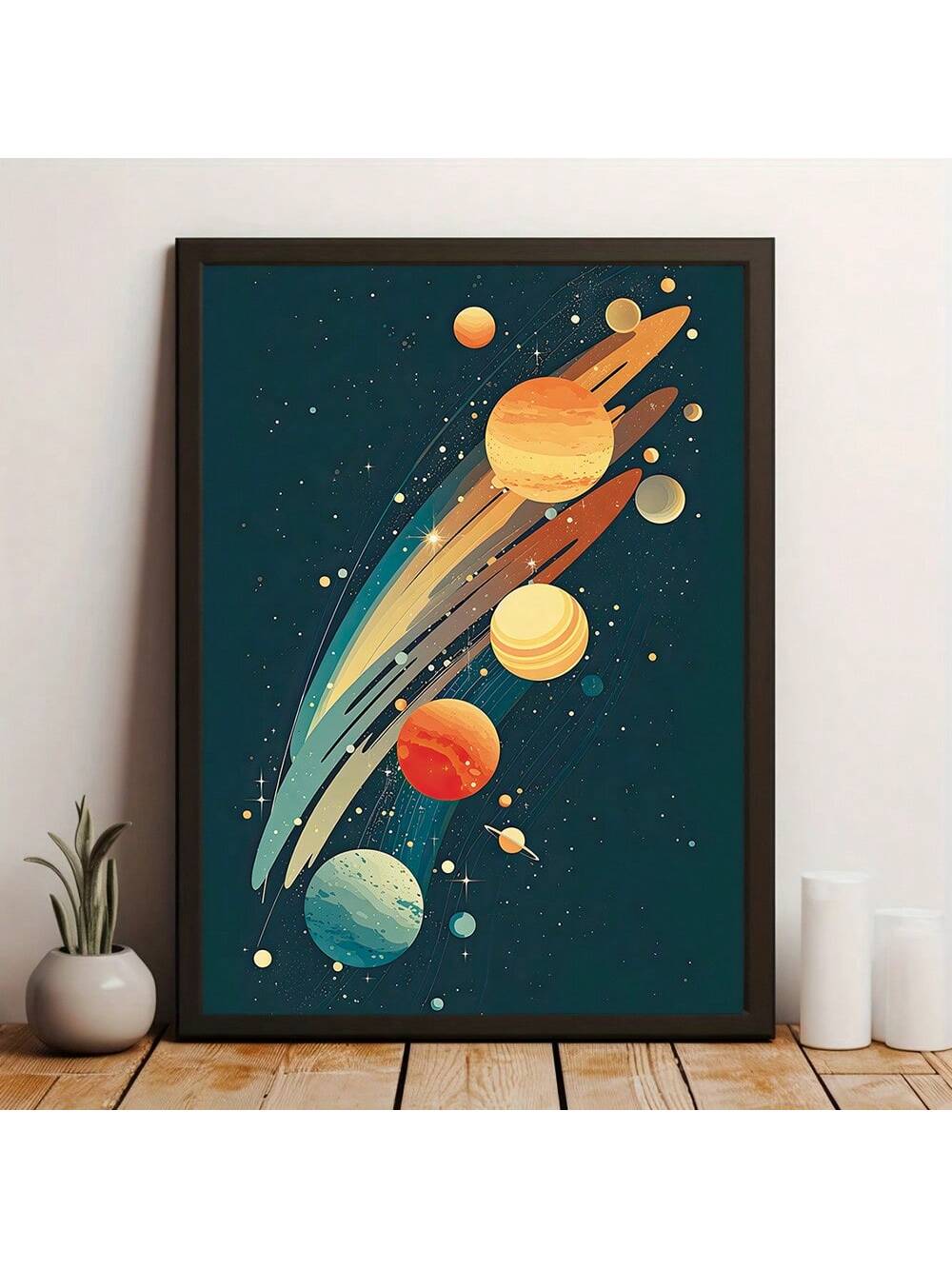 Elevate your living spaces with this Modern Minimalist Canvas Art featuring a sleek space planet design. Perfectly suited for bedrooms, bathrooms, and living rooms, this wall decor adds a sophisticated cosmic touch while maintaining a clean, contemporary aesthetic. Crafted to complement minimalist interiors, it enhances ambiance without overwhelming your space.