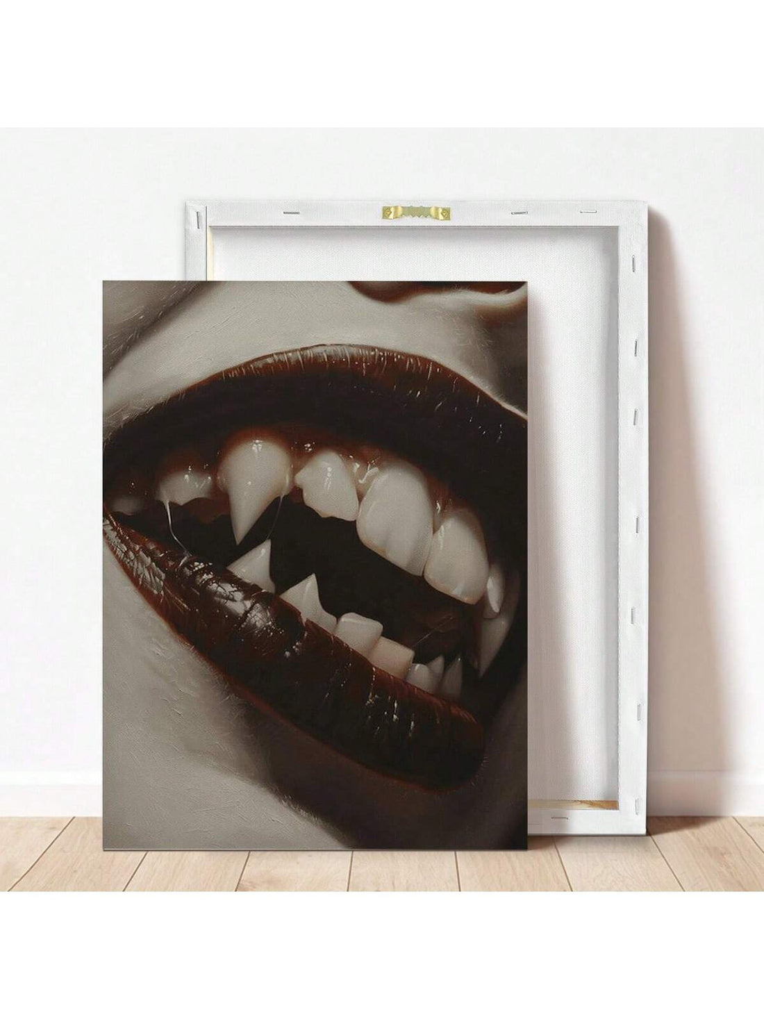 Elevate your space with this Enchanting Gothic Canvas Wall Art featuring dark vintage vampire fangs. Perfect for Halloween or adding a mysterious, timeless touch to your décor, this piece blends classic gothic elements with refined artistry. Crafted to evoke intrigue and sophistication, it’s an ideal choice for enthusiasts of vintage horror aesthetics seeking a distinctive statement piece.