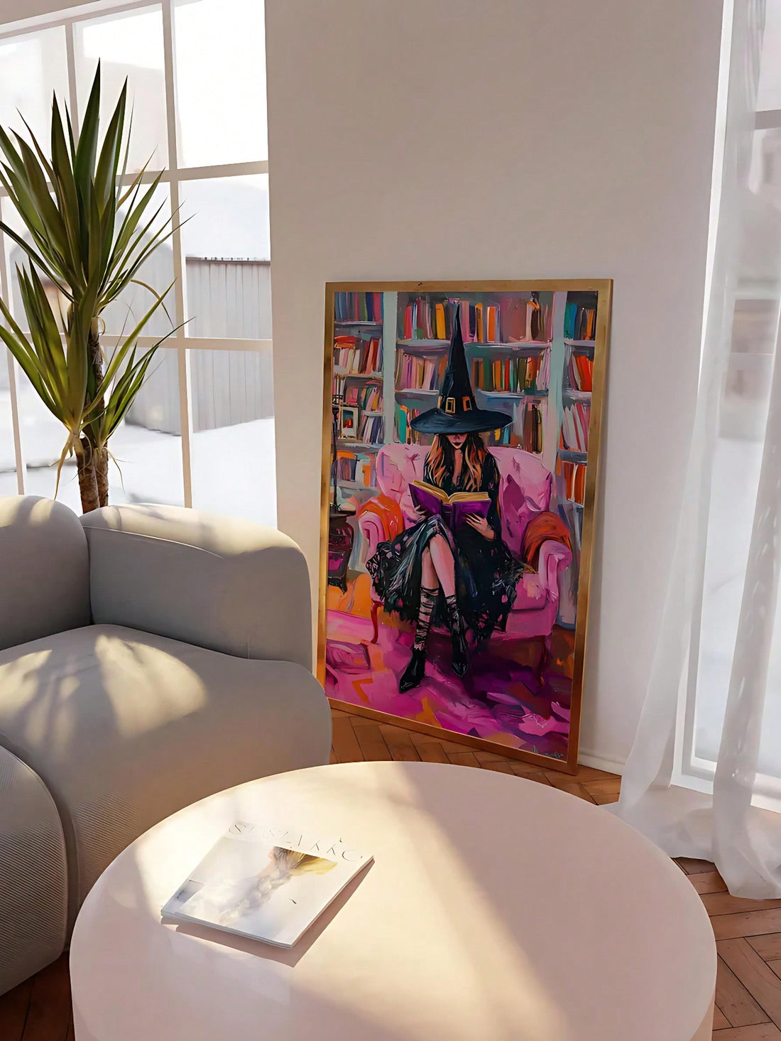 Celebrate the spooky season with the Maximalist Pink Witch Art Print, an ideal addition to Halloween decor for book lovers and cozy interiors. This vibrant, detailed artwork blends whimsical witchcraft themes with a bold pink palette, creating a unique focal point that enhances any reading nook or living space. Crafted to inspire both comfort and creativity, it’s perfect for those who appreciate a blend of festive charm and artistic flair. Elevate your seasonal decorations with this expert-curated piece tha