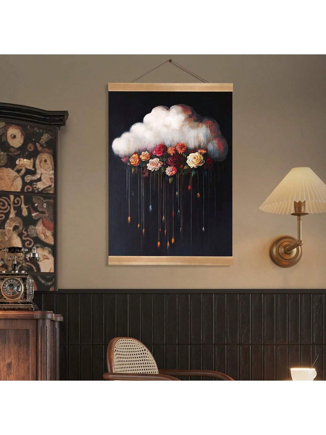 Capture the essence of autumn with this melancholic canvas wall art, designed to complement fall and Halloween themes. Featuring waterproof framed prints, it ensures durability and vibrant colors that withstand seasonal changes. Perfect for eclectic and rustic interiors, this piece adds a thoughtful, atmospheric touch to your decor, blending seasonal charm with timeless artistry.