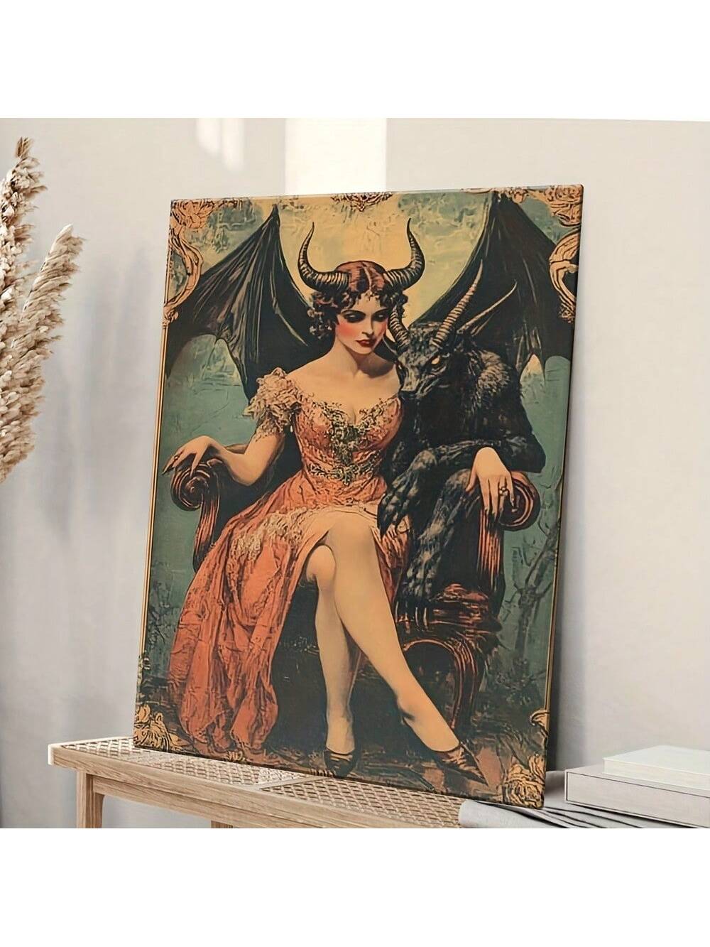 Elevate your space with this Vintage Demon Winged Beast Canvas Art Print, a striking piece of gothic wall decor perfect for living rooms, offices, or bedrooms. Crafted with attention to detail, this artwork brings a dark, mysterious ambiance that complements sophisticated interiors. Its timeless design adds depth and character, making it an ideal choice for those seeking to infuse their environment with a bold, artistic statement. Durable and ready to hang, this canvas print transforms any room into a capti