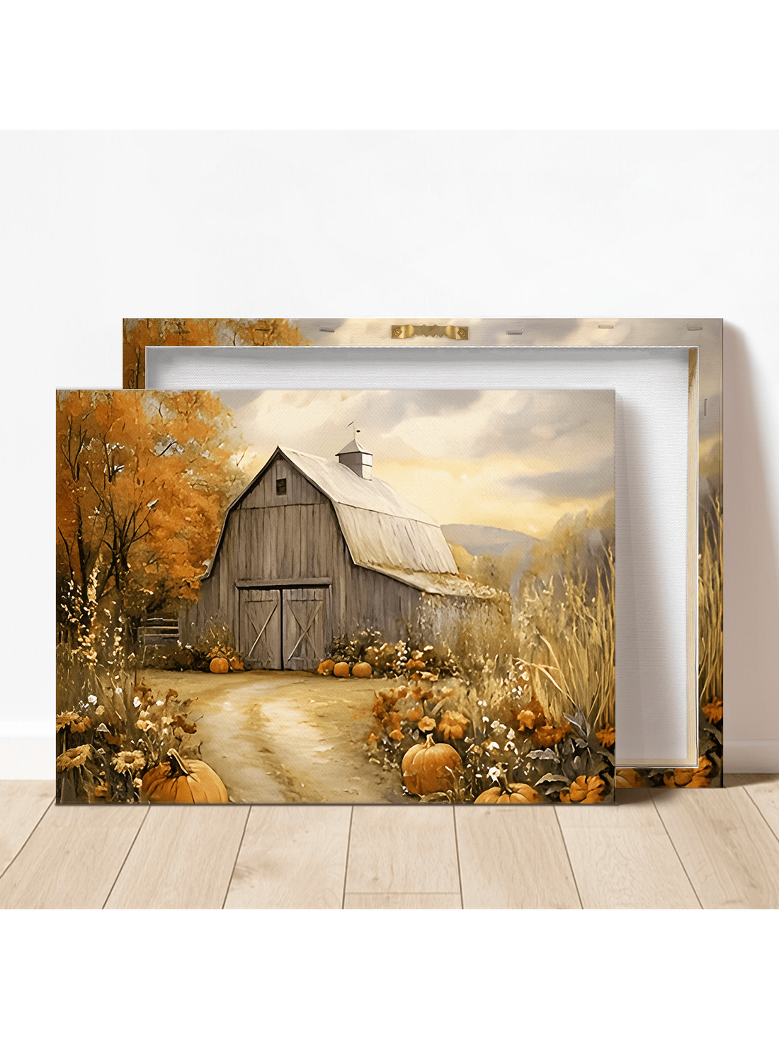 Enhance your home or office ambiance with this Charming Fall Landscape Canvas Art, featuring a classic pumpkin and rustic barn scene. This expertly crafted piece captures the warm, inviting spirit of autumn, adding a touch of seasonal charm to any space. Its rich colors and detailed imagery create a cozy atmosphere that welcomes guests and inspires comfort throughout the fall months. Durable and elegantly designed, this canvas art is an ideal choice for those seeking timeless décor with a seasonal twist.