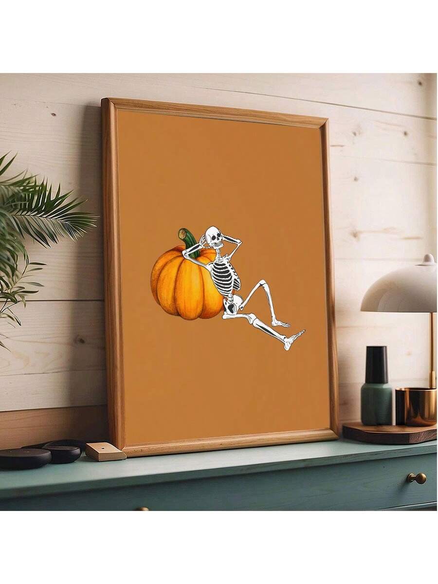 Celebrate the spirit of autumn with this Retro Orange Halloween Skeleton Pumpkin Canvas Art Print. Featuring a vintage-inspired design, it adds a nostalgic yet vibrant touch to your seasonal decor. Perfect for creating a warm, festive atmosphere, this canvas print enhances any room with its bold colors and classic Halloween imagery. Durable and ready to hang, it’s an expert choice for those seeking stylish, timeless autumn decoration.