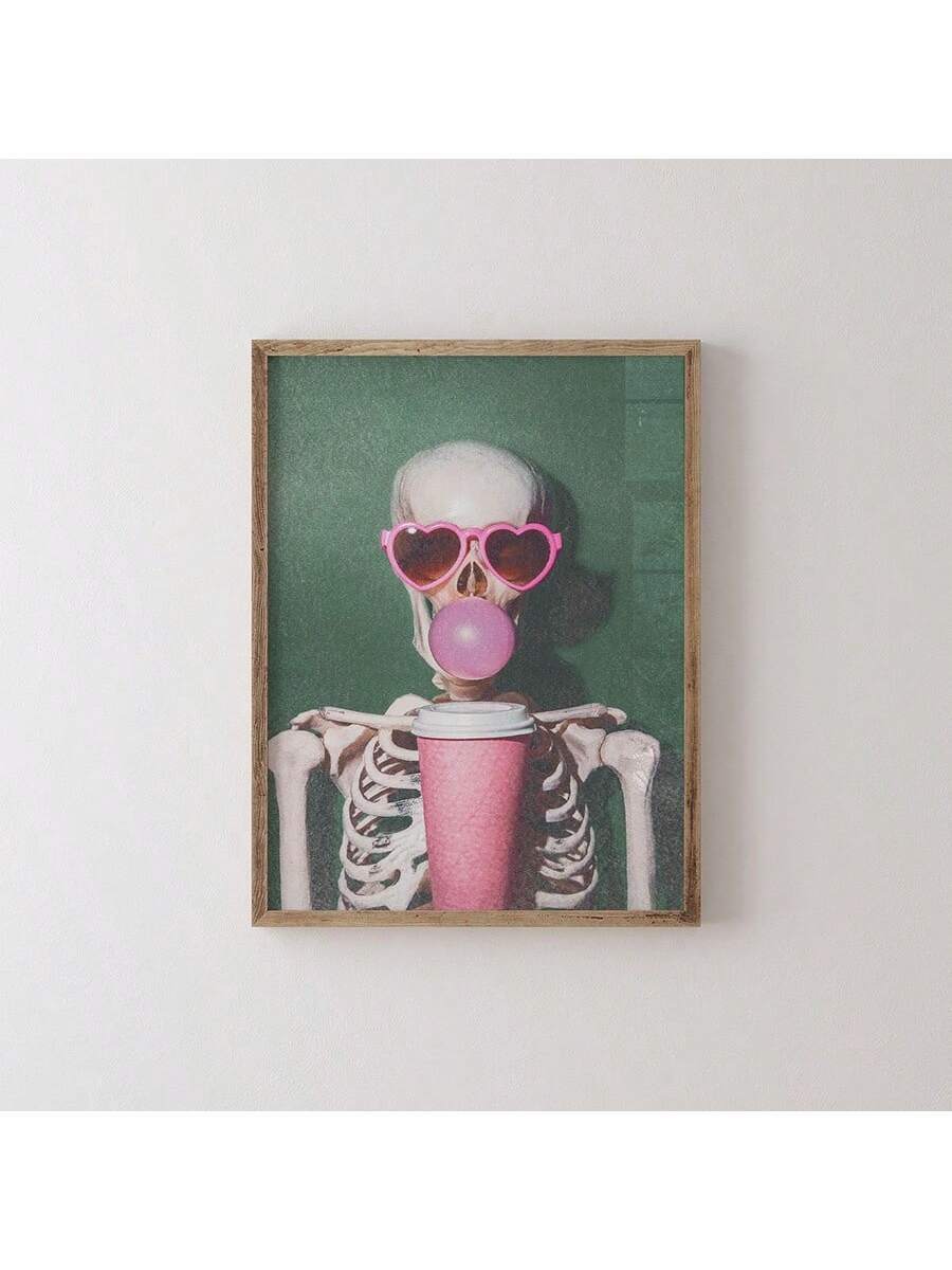 Bring a touch of spooky sophistication to your space with this vintage skeleton coffee wall art. Perfect for Halloween enthusiasts and quirky decor lovers, this frameless canvas print features a charming graphic design that blends playful skeleton imagery with coffee culture aesthetics. Ideal for living rooms, bedrooms, home offices, or kitchens, it adds personality and conversation-starter appeal to any room. The multicolor design works year-round while celebrating the spirit of the season. Transform your 