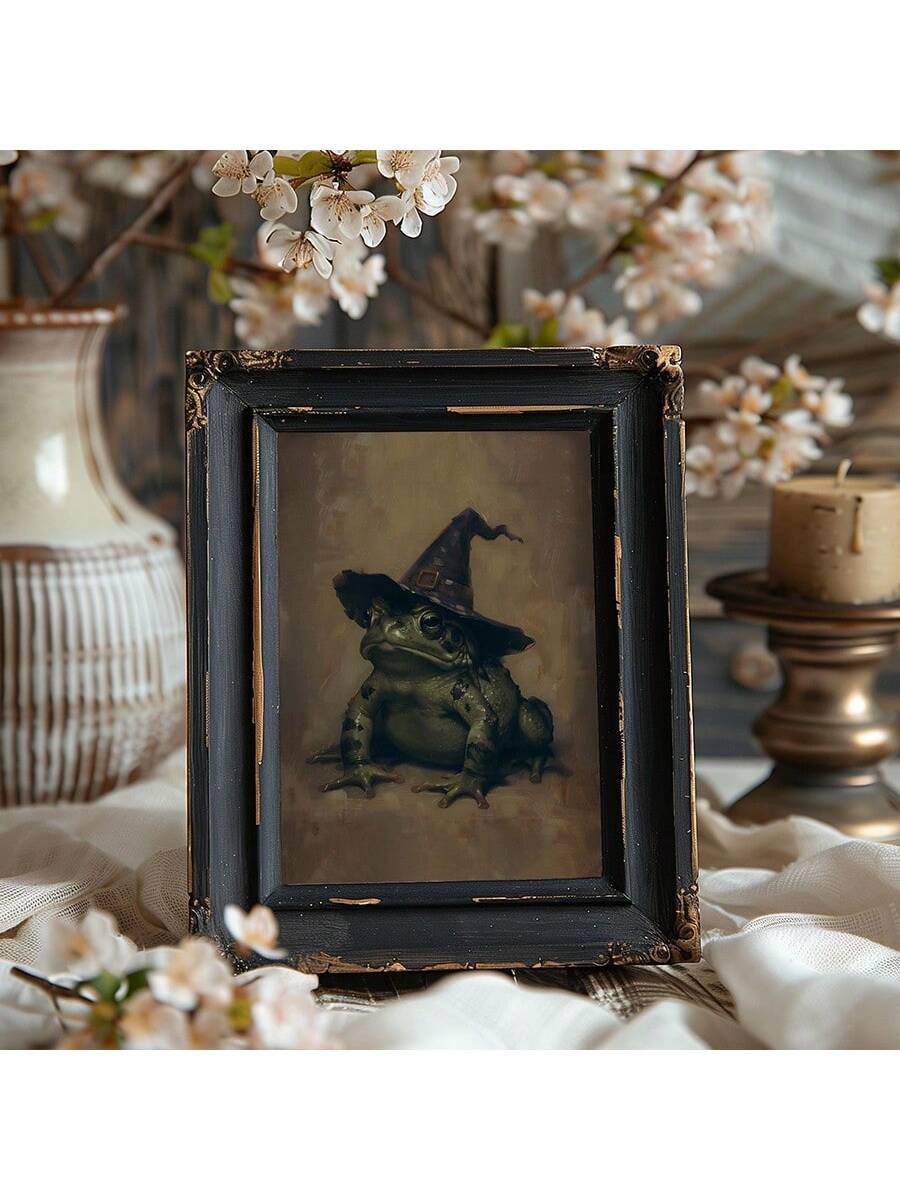 Embrace the eerie charm of the Vintage Witch Toad Wall Art, a meticulously crafted canvas print that perfectly blends gothic mystique with vintage allure. Ideal for dark academia and cottagecore enthusiasts, this piece adds a hauntingly elegant touch to any space. Its detailed design captures the enigmatic spirit of witchcraft and nature, making it a sophisticated statement for your home or study. Elevate your decor with this unique artwork that balances spooky aesthetics and timeless style.