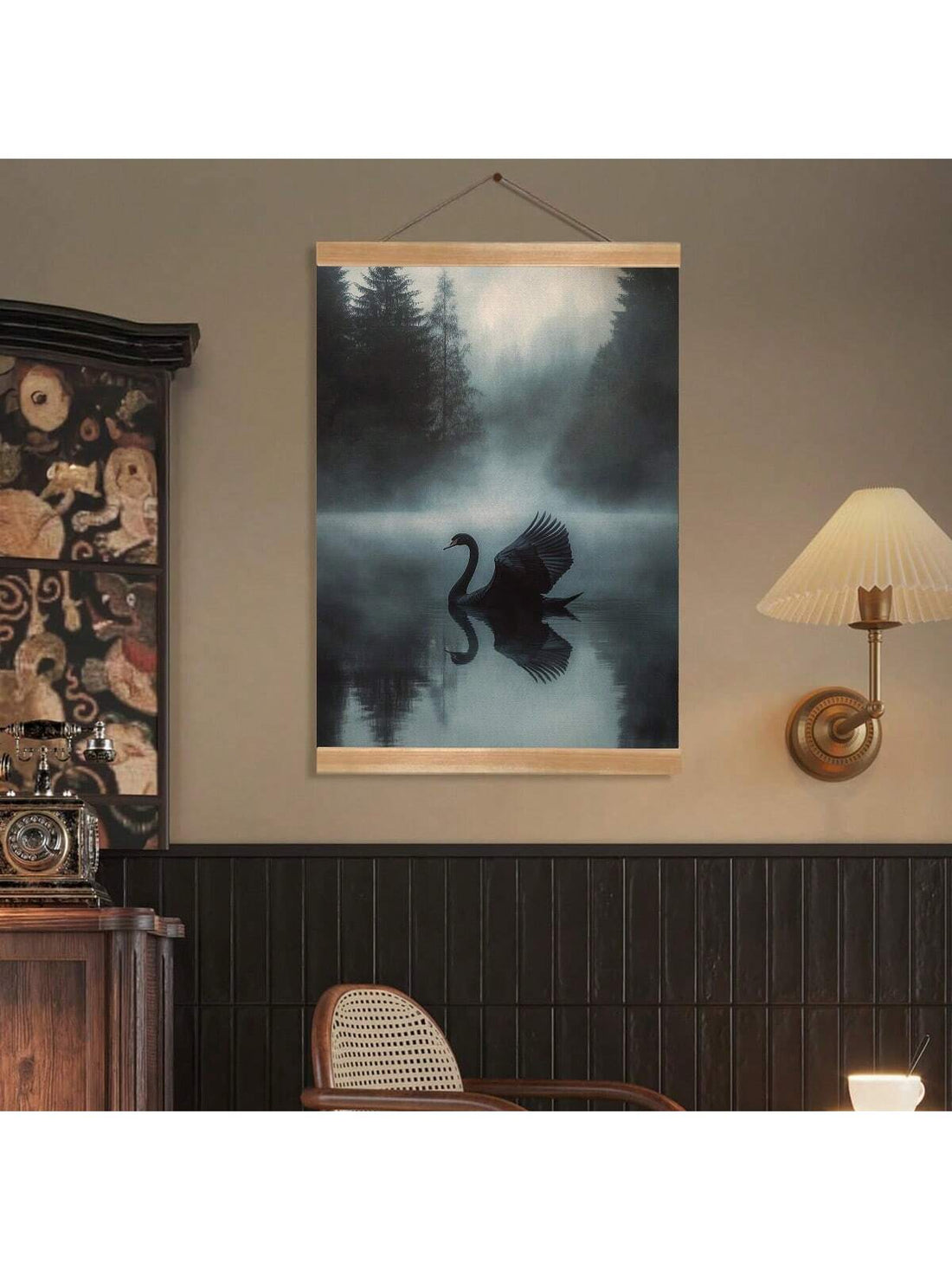Elevate your Halloween ambiance with the Black Swan Gothic Canvas Wall Art. This striking piece combines dark elegance with gothic motifs, perfect for creating a sophisticated yet eerie atmosphere. Crafted on high-quality canvas, it offers rich detail and durability, making it an ideal focal point for seasonal decor or year-round gothic-inspired interiors. Its bold design enhances any space with a mysterious charm, appealing to those who appreciate refined, spooky aesthetics.