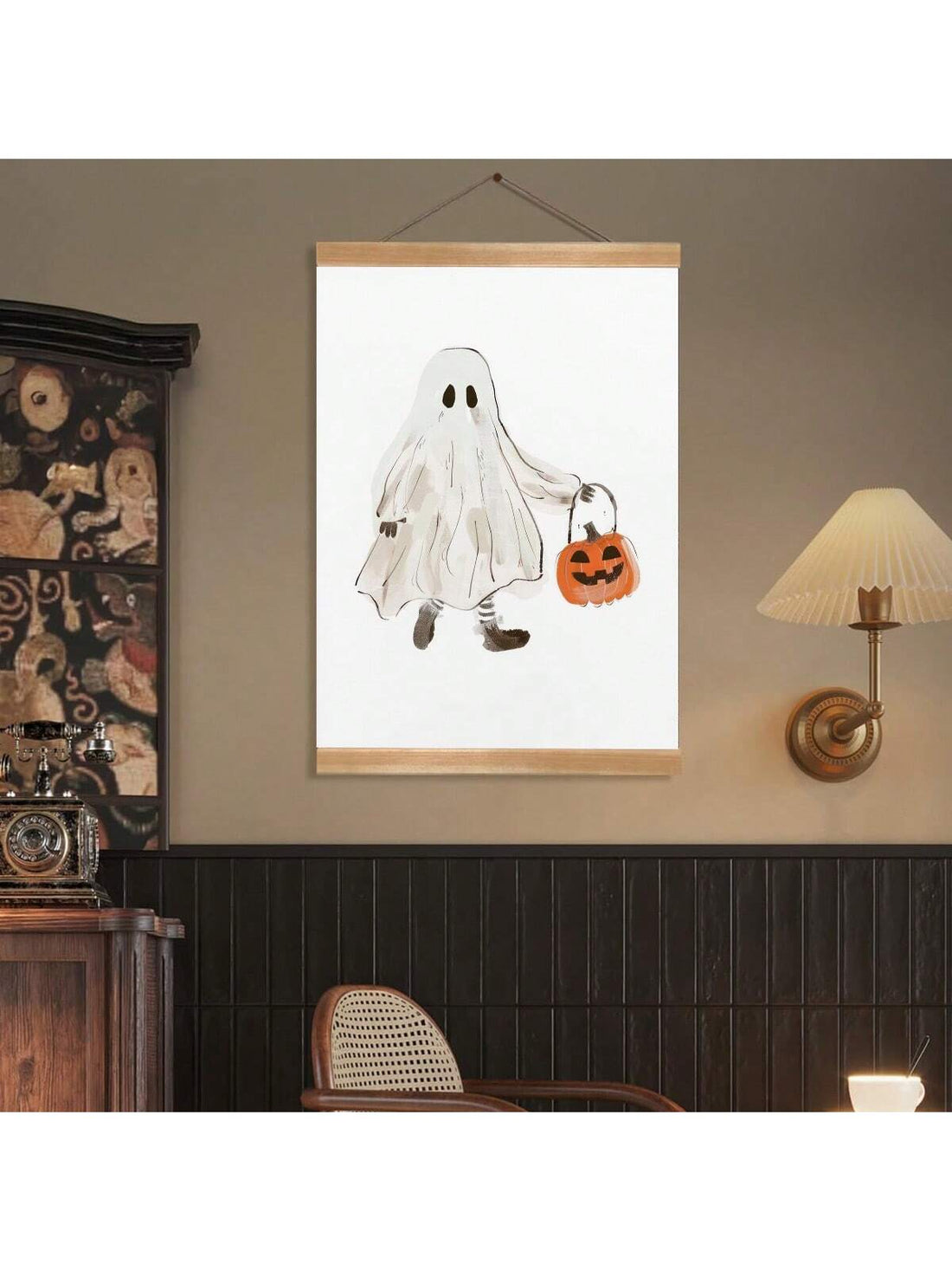 Elevate your seasonal decor with this Chic Spooky Pumpkin Canvas Wall Art, designed to bring a stylish Halloween vibe to kids' rooms and cozy fall spaces. Crafted with waterproof materials, this mural ensures durability and easy maintenance. Its expert design balances spooky charm with chic aesthetics, making it a perfect addition for creating a festive yet refined atmosphere.