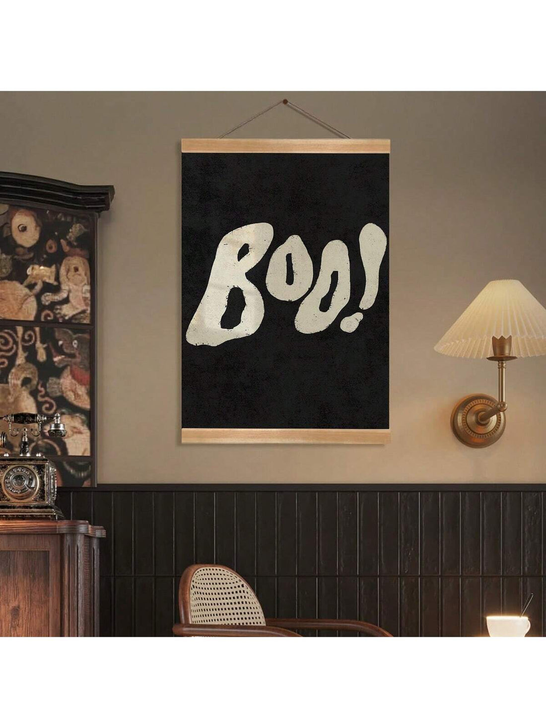 Elevate your Halloween ambiance with this Spooktacular Halloween Canvas Wall Art. Expertly crafted and stylishly framed, this poster adds a sophisticated yet festive touch to your home decor. Its high-quality canvas ensures durability and vibrant colors, making it a standout piece for seasonal decoration. Perfect for creating a spooky atmosphere with a refined edge.