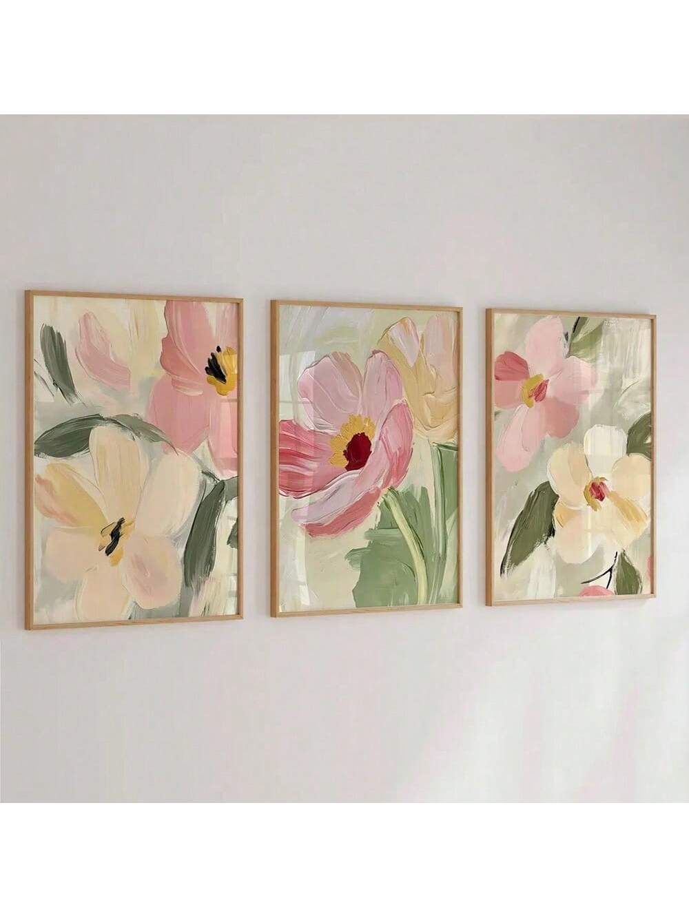 Elevate your living space with this elegant 3-piece floral canvas art set, designed to bring a touch of romance and tranquility to any bedroom or living room. Featuring soft, harmonious colors and delicate floral motifs, these wall pictures create a serene atmosphere that complements a variety of interior styles.