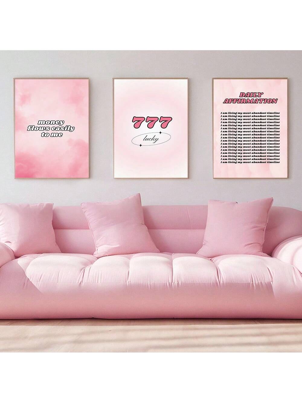 Elevate your space with the Retro Pink Angel Number 777 Wall Art, a stylish affirmation canvas print perfect for Y2K-inspired decor. Its vibrant pink tones and meaningful angel number design bring positive energy and a nostalgic touch to kids' rooms and playrooms. Crafted to inspire and brighten any environment, this artwork combines aesthetic appeal with uplifting symbolism, making it an ideal addition for those seeking both style and motivation in their decor.