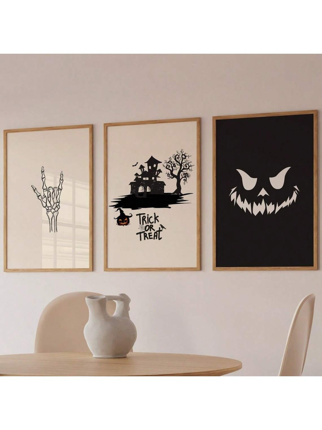 Elevate your Halloween ambiance with this 6-piece wall art set, expertly designed to blend spooky charm with stylish decor. Each piece features unique, haunting imagery that adds depth and character to any room. Crafted for easy hanging, this set transforms your space into a festive, sophisticated celebration of the season. Ideal for those seeking tasteful yet eerie decorations that impress guests and enhance your home's holiday spirit.