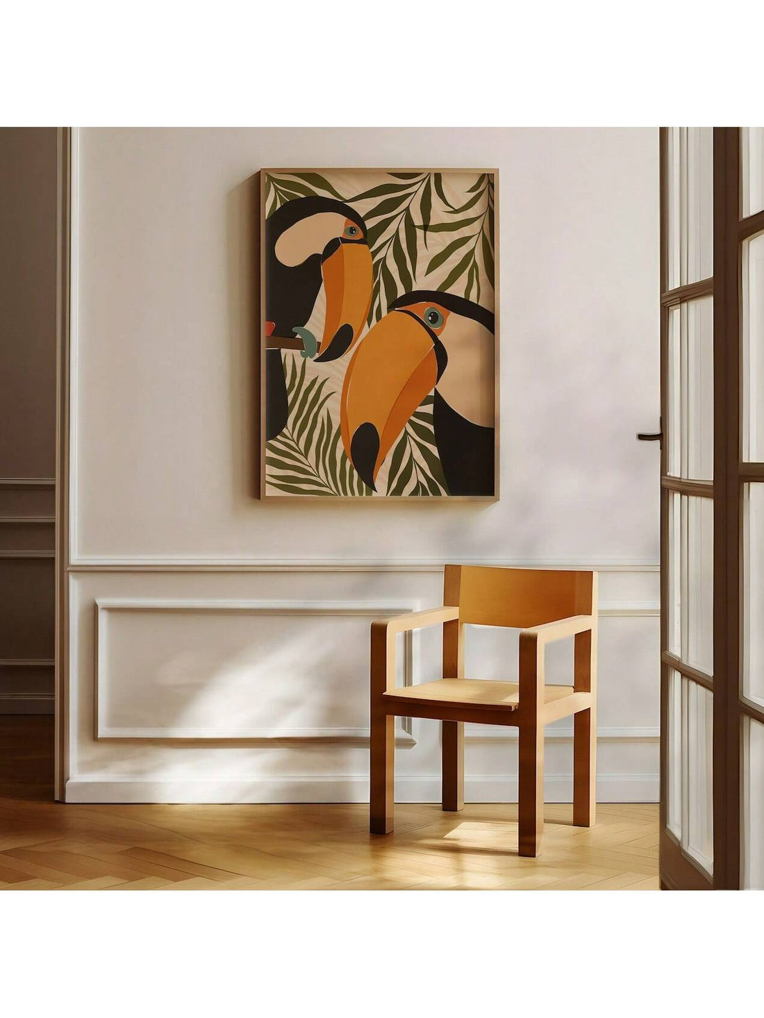 Bring an exotic touch to your living space with this Vibrant Tropical Toucan Wall Art. Featuring a stunning, colorful depiction of a toucan amidst lush jungle foliage, this canvas print adds a sophisticated yet lively atmosphere to any room. Ideal for both home and dorm decor, it enhances your environment with a bold statement of tropical beauty and style. Crafted to ensure vivid colors and lasting quality, this art piece transforms your space into a refreshing retreat.