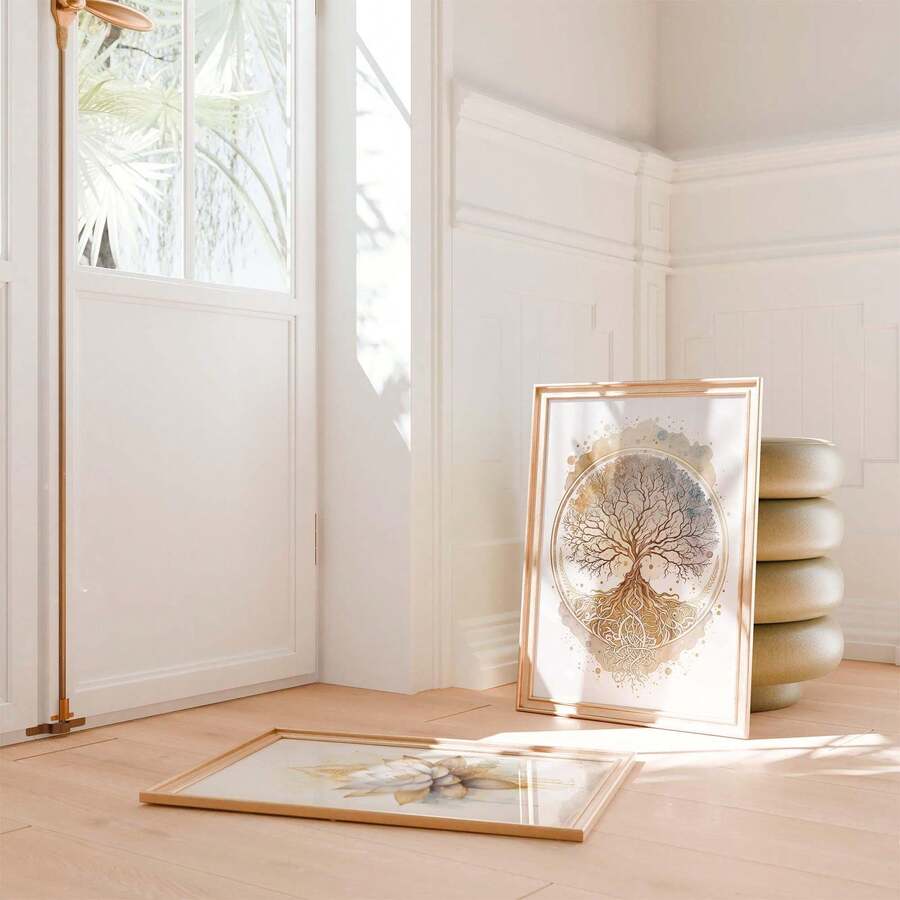 Lotus meditation spiritual energy canvas poster