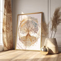 Lotus spiritual artwork in hanging scroll presentation