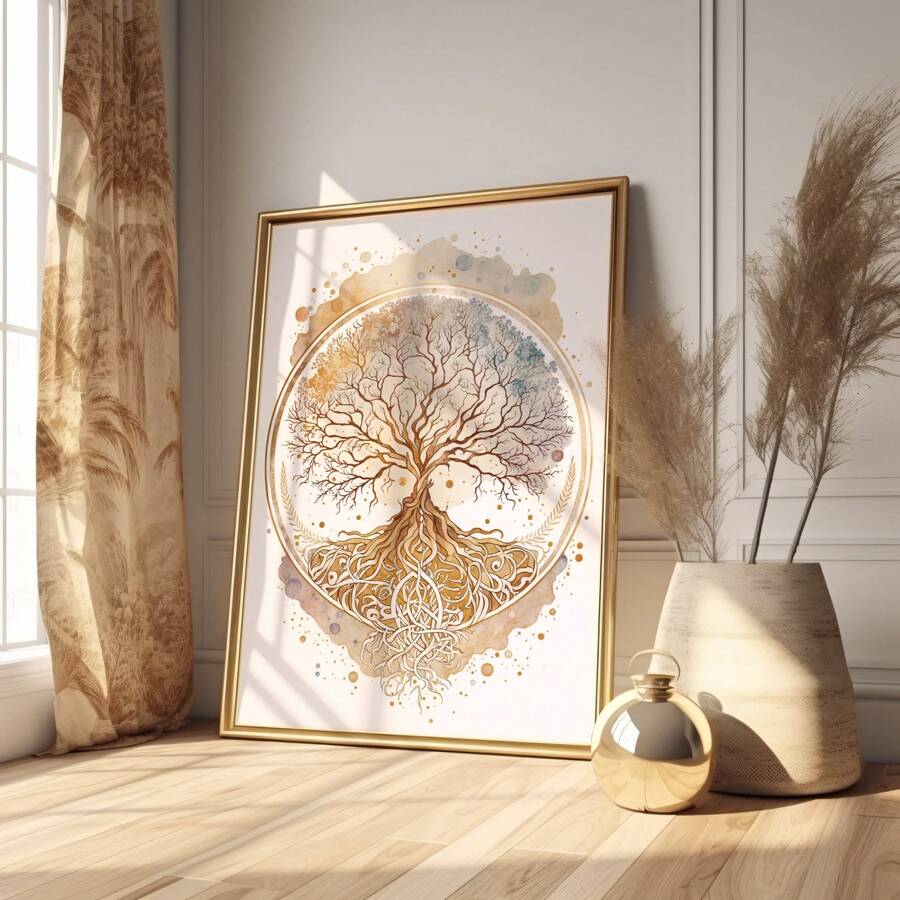 Lotus spiritual artwork in hanging scroll presentation