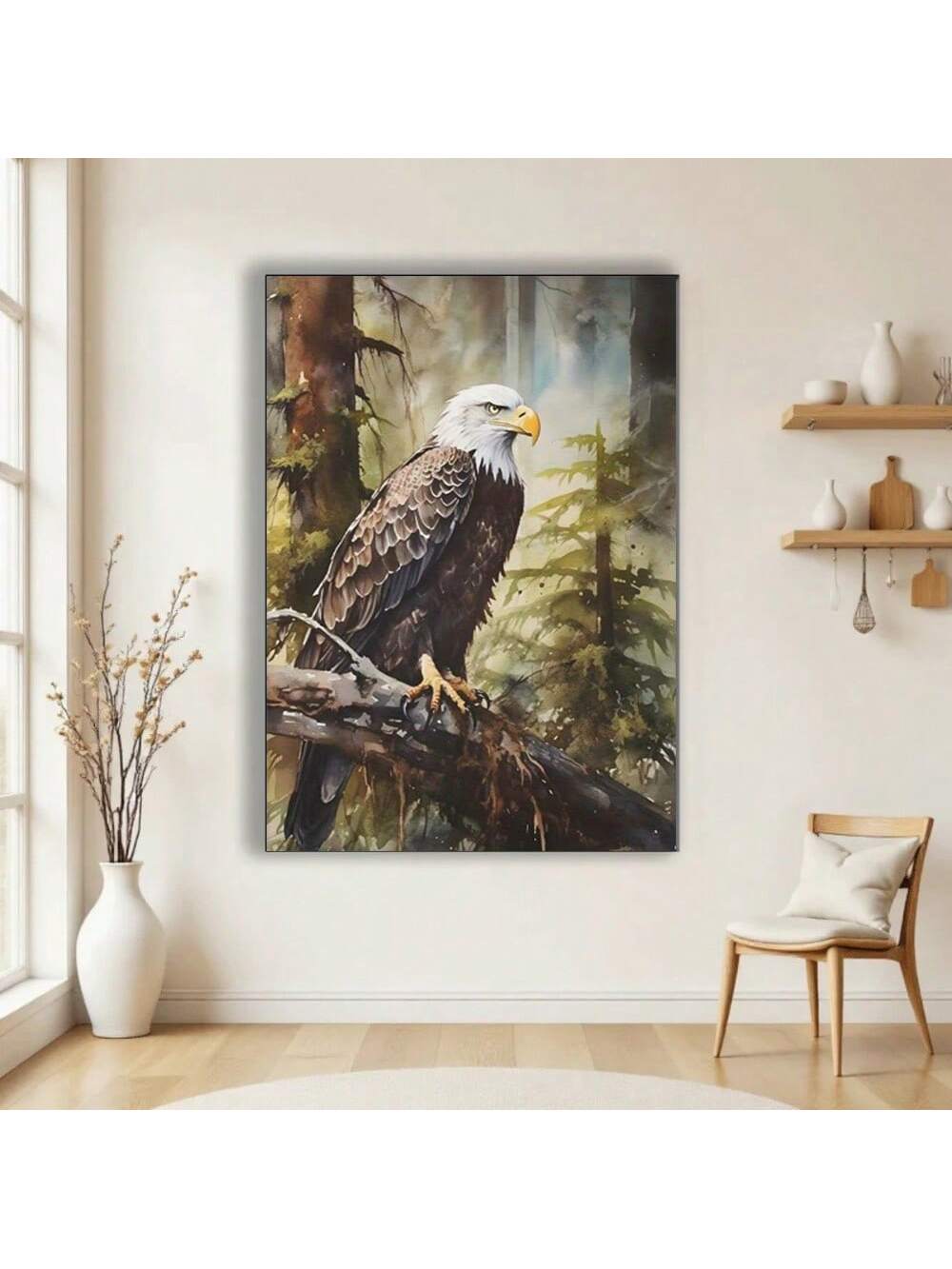 Capture the essence of the American wilderness with this Majestic Forest Wildlife Canvas Art collection. Featuring detailed prints of an eagle, deer, and wolf, these pieces bring natural beauty and strength into your home or office. Crafted to highlight the intricate details and vibrant colors of each animal, this artwork enhances any space with a refined, nature-inspired ambiance. Ideal for those who appreciate wildlife and seek to create a sophisticated yet inviting environment.
