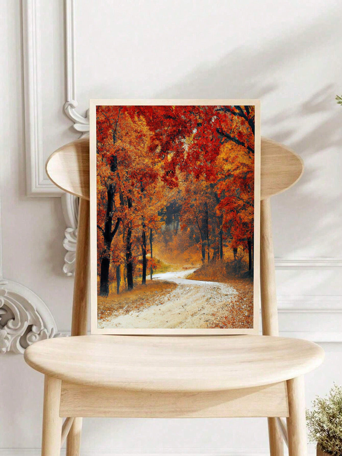 Capture the tranquility of autumn woodlands with this frameless landscape art print. Featuring a serene forest trail bathed in seasonal warmth, this piece brings natural sophistication to any interior. The frameless design offers versatile display options—mount directly on walls, lean against shelves, or frame it yourself for a personalized touch. Perfect for living rooms, studios, or creative workspaces, this print celebrates the quiet beauty of nature's transition. High-quality printing ensures rich color