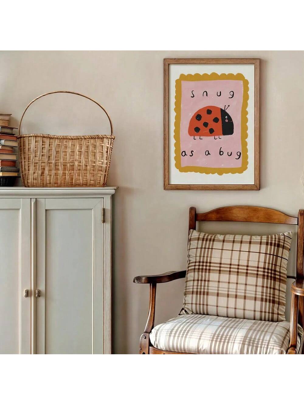 Add a charming touch to your child's space with the Snug As A Bug Nursery Wall Art. This adorable ladybird canvas print brings warmth and playfulness to nurseries, kids’ rooms, or playrooms. Its vibrant colors and gentle design create a comforting environment, encouraging imagination and joy while enhancing room decor with subtle elegance. Durable and easy to hang, it’s a perfect choice for parents seeking both style and quality in children's art.