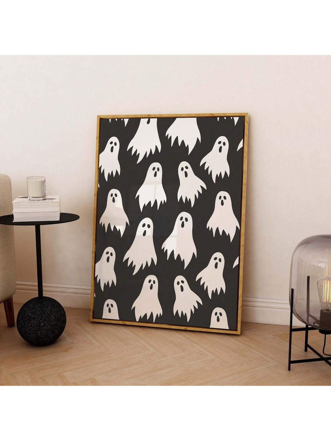 Add a playful touch to your Halloween decor with this Whimsical Ghost Wall Art. Featuring a spooky yet adorable ghost design, this poster perfectly blends Halloween spirit with kawaii charm. Ideal for creating a cozy, festive atmosphere, it complements any space dedicated to seasonal or playful home decoration. Crafted for easy display, it brings a subtle, expert-crafted design element to your walls without overwhelming your existing decor. Perfect for those who appreciate both spooky aesthetics and cute, l