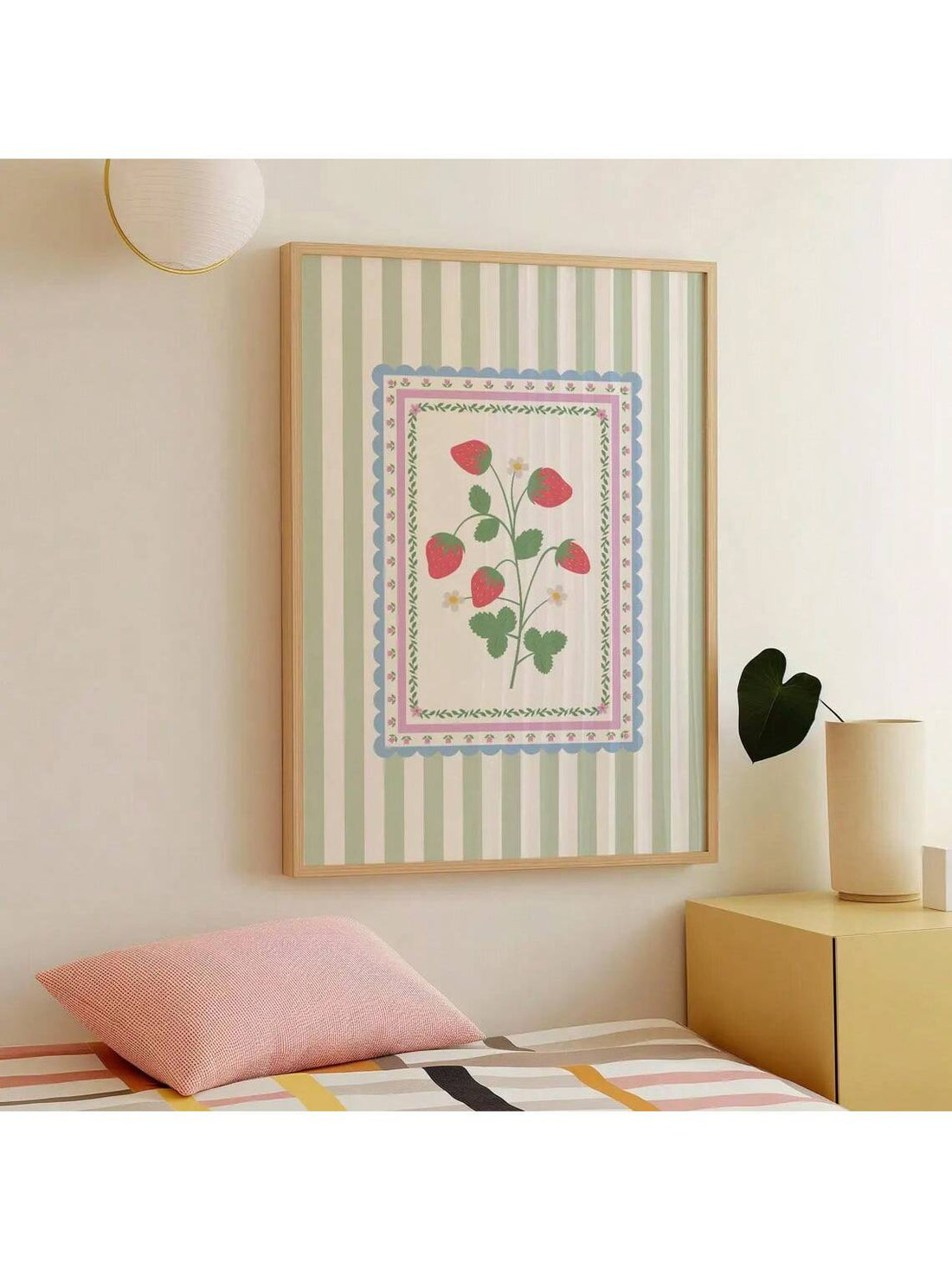 Bring timeless charm to your kitchen or living room with this delightful vintage strawberry canvas art print.