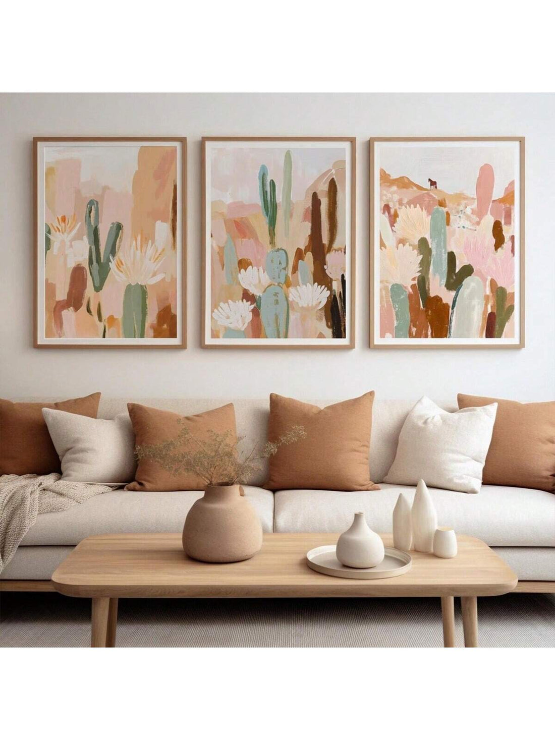 Elevate your space with this Cactus Desert Abstract Landscape Wall Art Set, designed to bring a refined botanical touch to boho and girly interiors. Featuring minimalist desert-inspired imagery, these prints create a serene atmosphere while complementing diverse décor styles. Crafted for aesthetic appeal and versatility, this set enhances any room with subtle natural elegance.