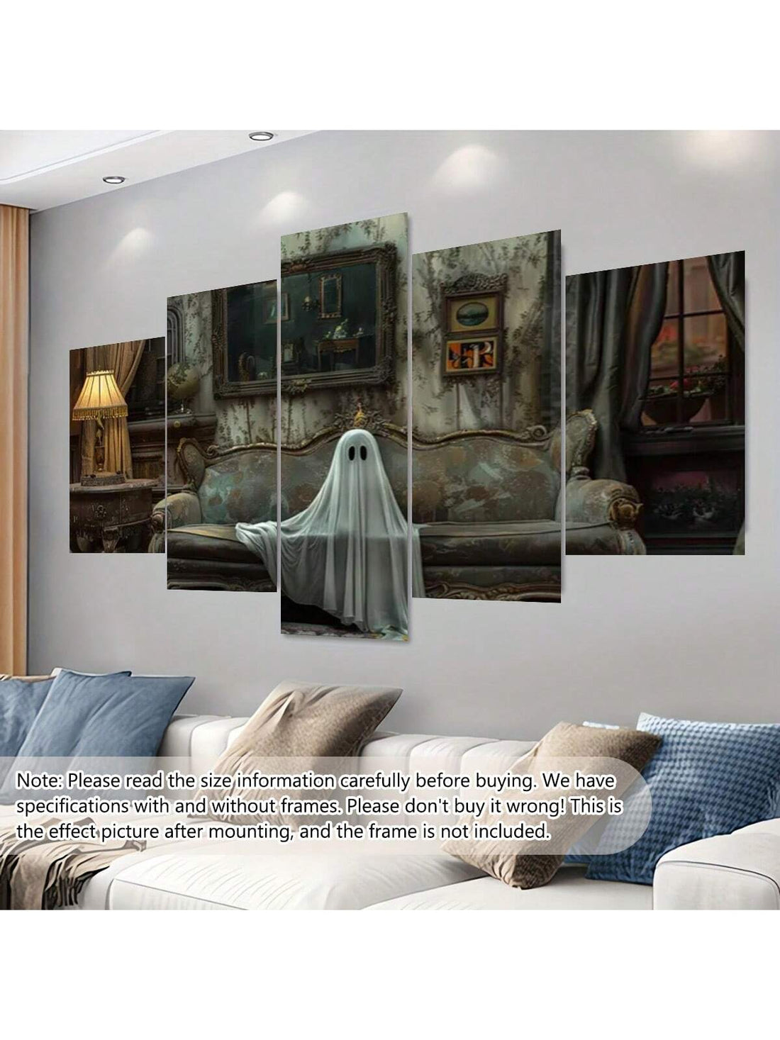 Elevate your dark room ambiance with this 5-piece vintage spooky Halloween canvas art set. Each piece features classic eerie designs that evoke a timeless Halloween spirit, perfect for creating a hauntingly authentic atmosphere. Crafted to complement dark-themed decor, this set adds depth and character to your space, making it ideal for seasonal displays or year-round gothic style.