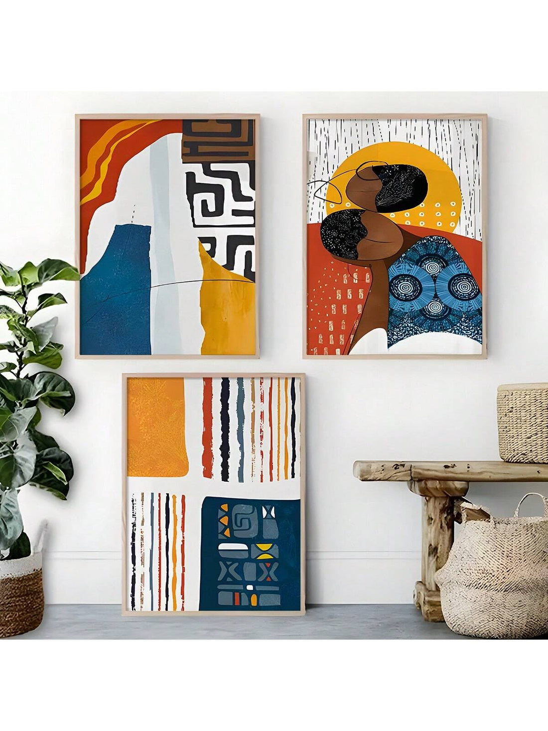 Elevate your living space with this Colorful African American Abstract Art Set, designed to bring a modern minimalist touch to bedrooms and living rooms. Featuring vibrant hues and bold abstract forms, this set celebrates cultural expression while enhancing your decor with contemporary sophistication. Ideal for those seeking art that combines aesthetic appeal with meaningful representation.