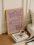 Stay In Bed 5 More Minutes Canvas Wall Art Minimalist Red White Bedroom Decor