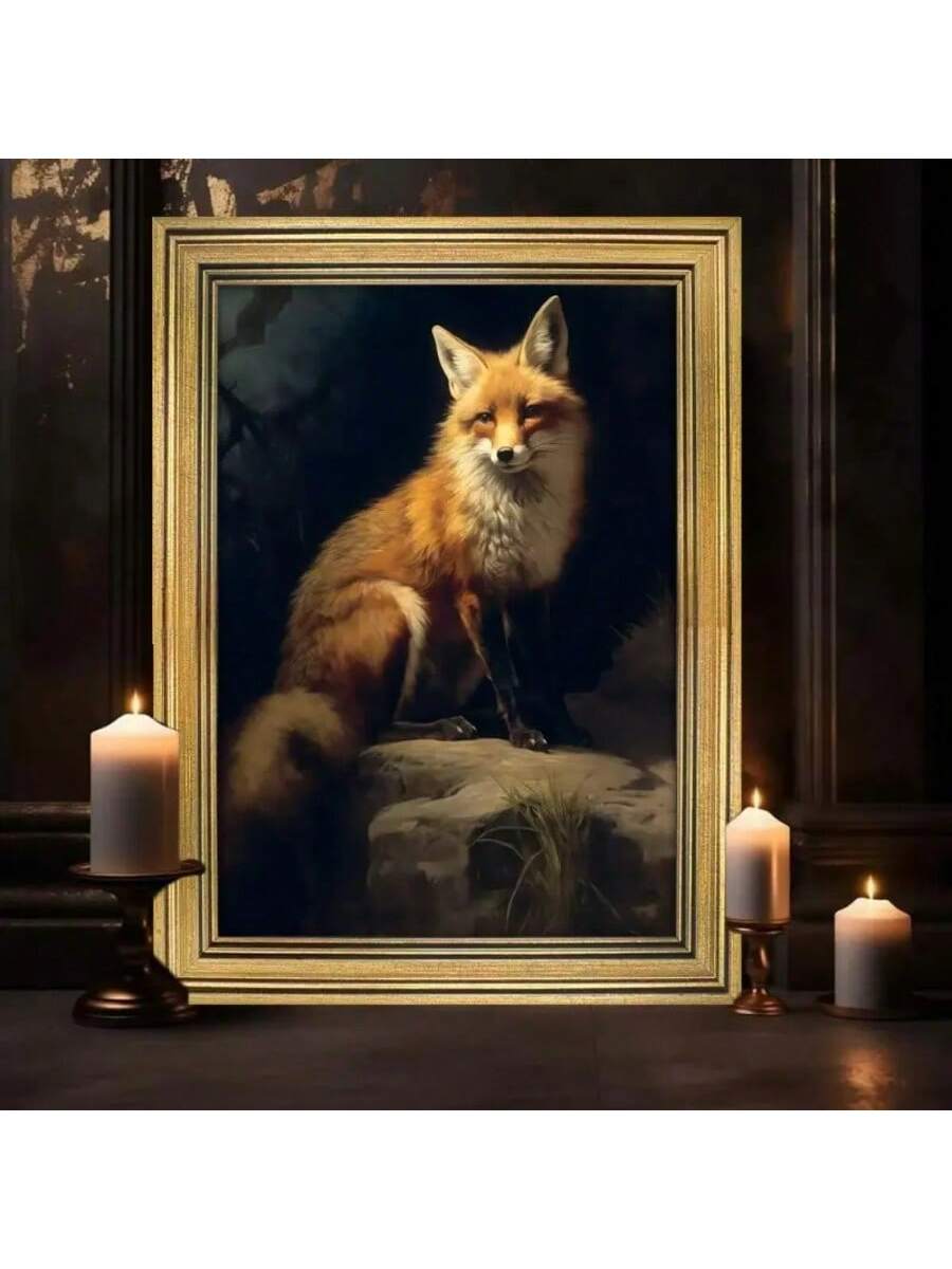 Elevate your boho-inspired space with this Vintage Frameless Golden Fox Canvas Print. Featuring an antique-style depiction of a golden fox, this wall art adds a touch of rustic elegance without the distraction of a frame. Its subtle hues and timeless design make it a sophisticated focal point, perfect for enhancing the natural, eclectic vibe of your home décor. Crafted to blend seamlessly with various interiors, this canvas print offers a refined way to celebrate wildlife art with expert style.