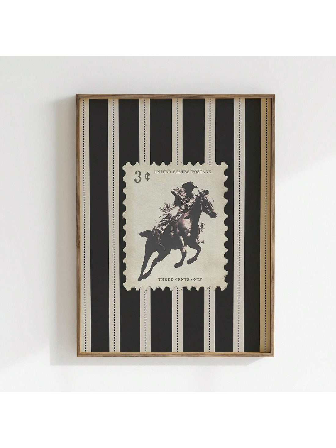 Bring authentic Western heritage into your home with this striking vintage rodeo wall art. Featuring a dynamic galloping horse rendered in classic cowboy style, this retro print captures the spirit of the American frontier with timeless appeal.