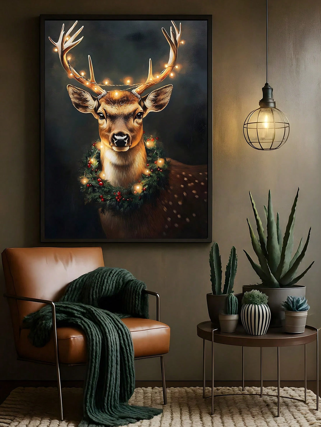 Bring timeless holiday elegance into your home with this vintage-inspired reindeer canvas poster. Featuring a majestic stag rendered in classic artistic style, this piece captures the nostalgic charm of traditional Christmas décor. The warm, muted color palette and detailed craftsmanship make it an ideal focal point for living rooms, bedrooms, or entryways during the festive season. Printed on premium canvas with fade-resistant inks, it maintains its beauty year after year. Whether you're curating a rustic 