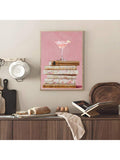 Vintage floral poster in blush cream tan and gold tones
