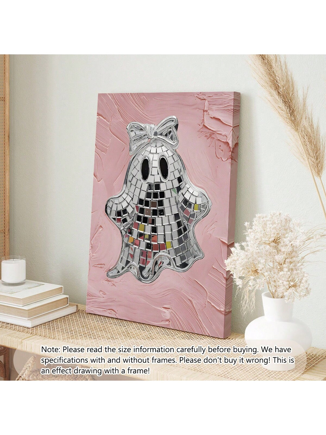 Celebrate the spirit of fall with this Charming Pink Ghost Canvas Print, a distinctive Halloween wall art piece that blends whimsy and elegance. Featuring a playful pink ghost alongside a shimmering silver disco ball, this canvas adds a unique, festive touch to your seasonal decor. Crafted for durability and vibrant color retention, it’s perfect for creating a standout focal point in any room during the Halloween season.