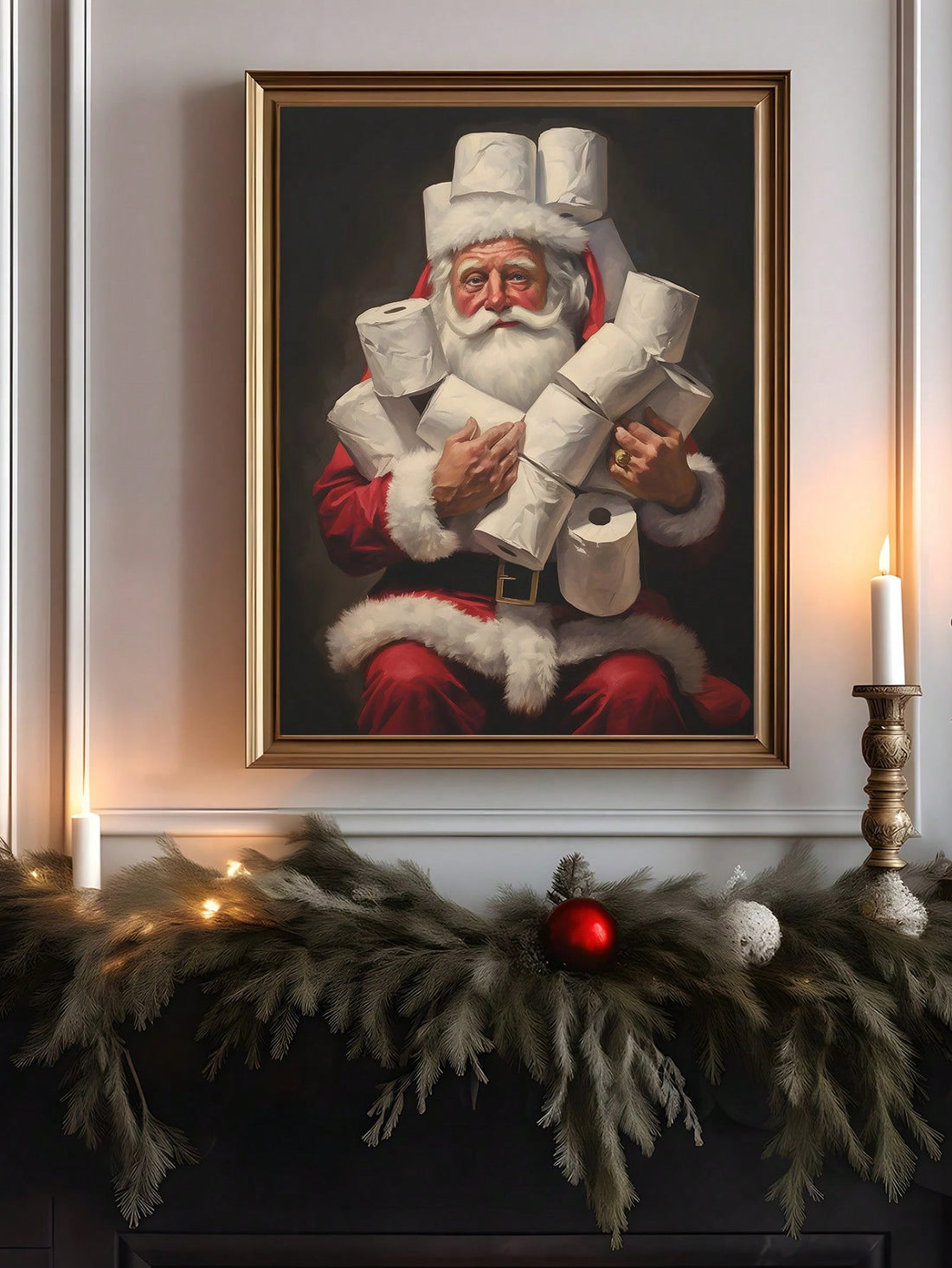 Transform your bathroom into a festive retreat with this witty Christmas wall art featuring a humorous Santa design. Perfect for adding unexpected holiday cheer to often-overlooked spaces, this piece combines seasonal spirit with clever humor that guests will appreciate. The expert craftsmanship ensures vibrant colors and lasting quality, making it an ideal accent for bathrooms, powder rooms, or any space needing a lighthearted festive touch. Celebrate the holidays with personality and style.