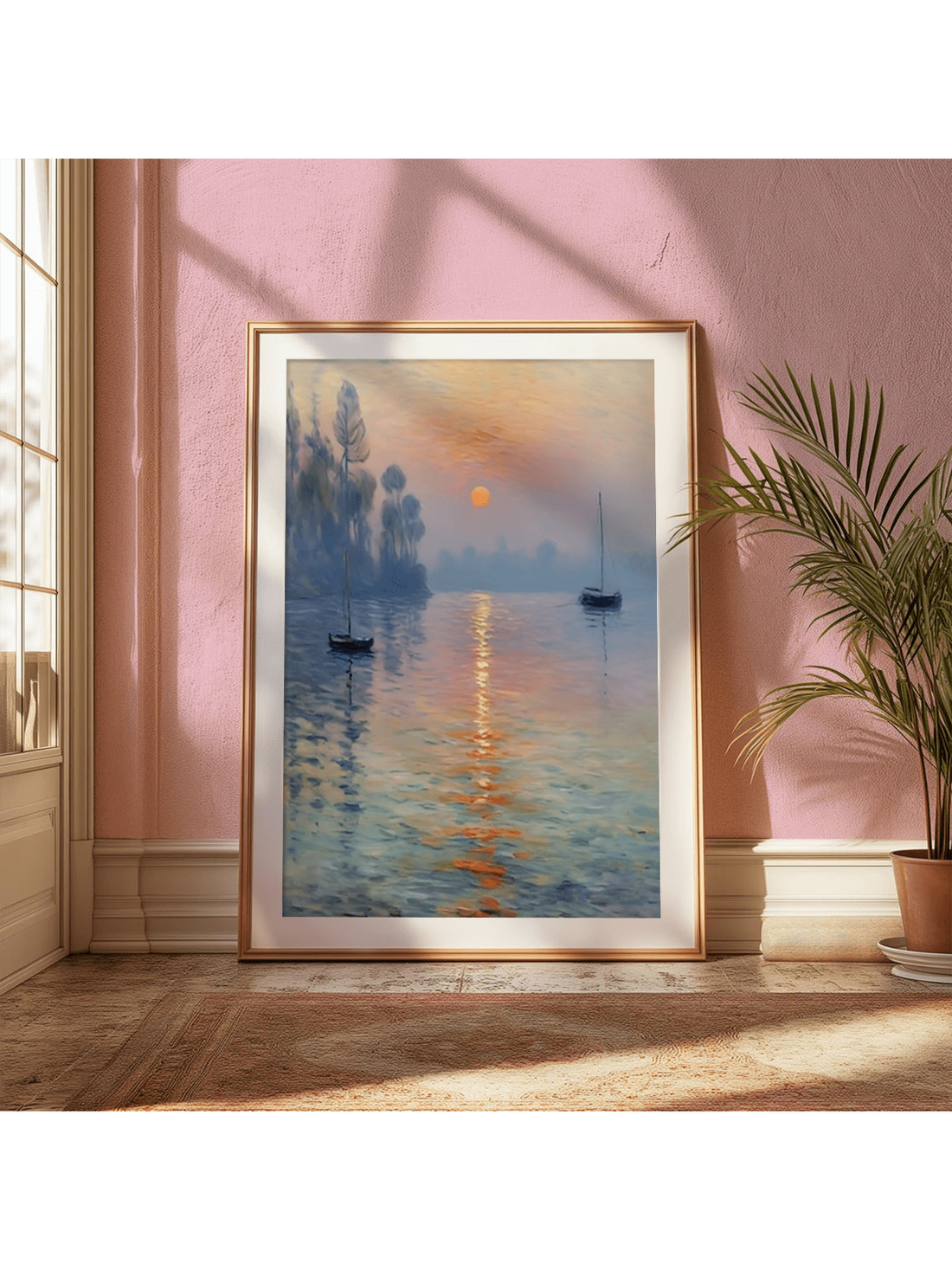 Enhance your space with this Vintage Abstract Rising Sun Canvas Art, featuring impressionist style that brings warmth and character to any room. Ideal for bedrooms, living rooms, or offices, this artwork introduces a timeless aesthetic with rich textures and vibrant tones that evoke a serene sunrise. Its versatile design complements diverse decor schemes, making it a sophisticated choice to elevate your interior environment.
