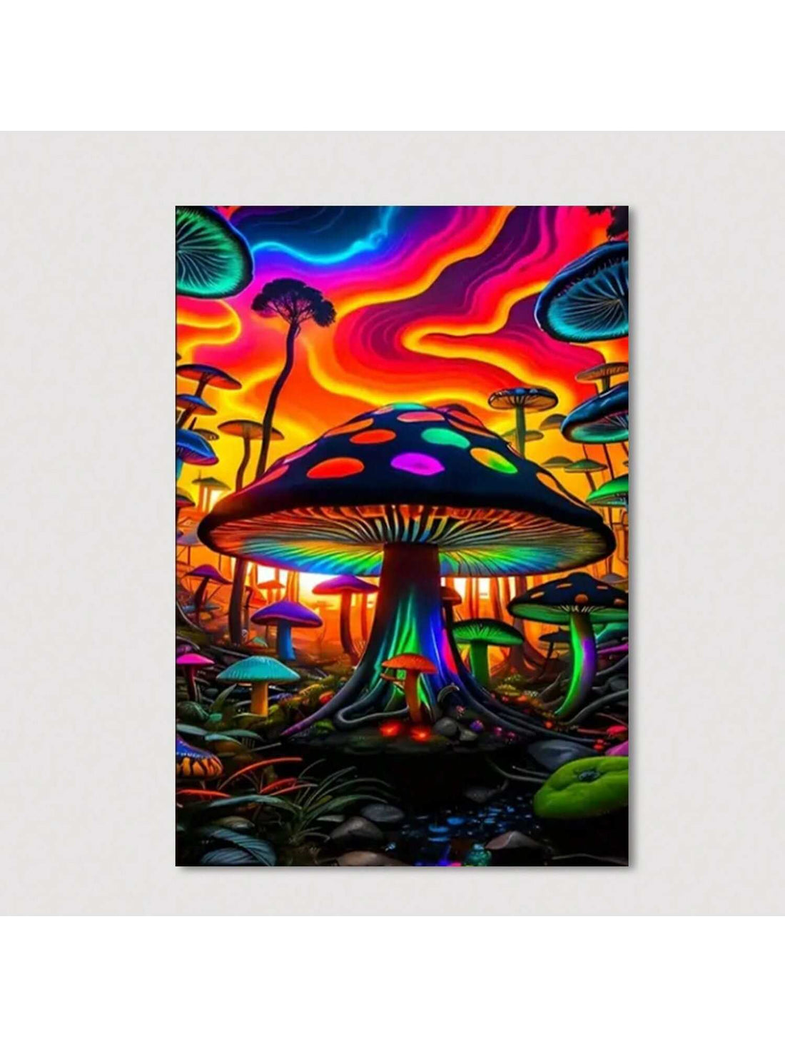 Bring a burst of color and nature-inspired charm to your space with this Vibrant Mushroom Forest Canvas Art. Expertly printed on high-quality canvas and framed for durability, this artwork adds a lively, whimsical touch to living rooms, bedrooms, or any area needing a creative accent. Its vivid hues and detailed design create a captivating focal point that enhances your décor with both style and personality.
