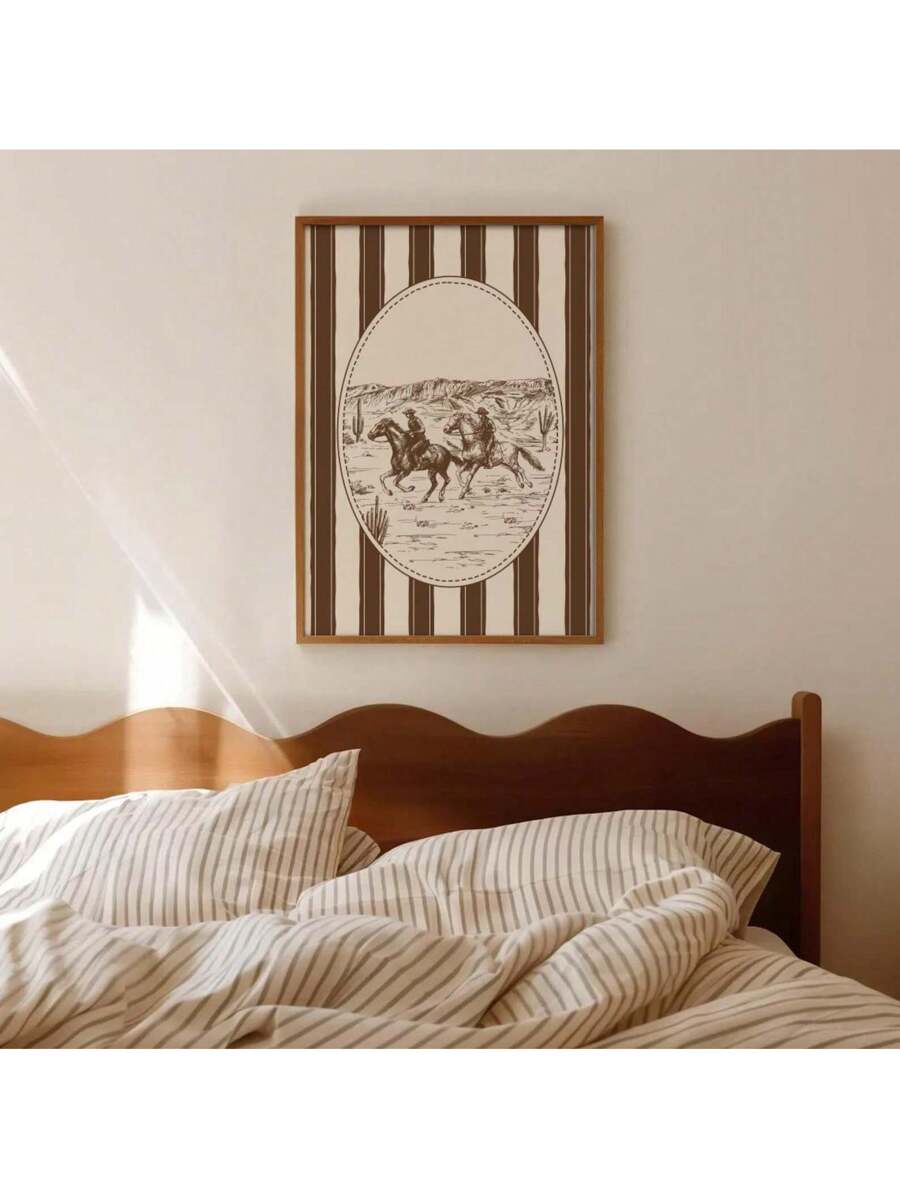 Celebrate the bond between father and daughter with this charming western-inspired art print. Featuring a heartwarming cowboy scene, this frameless design brings authentic frontier character to any nursery or child's room.