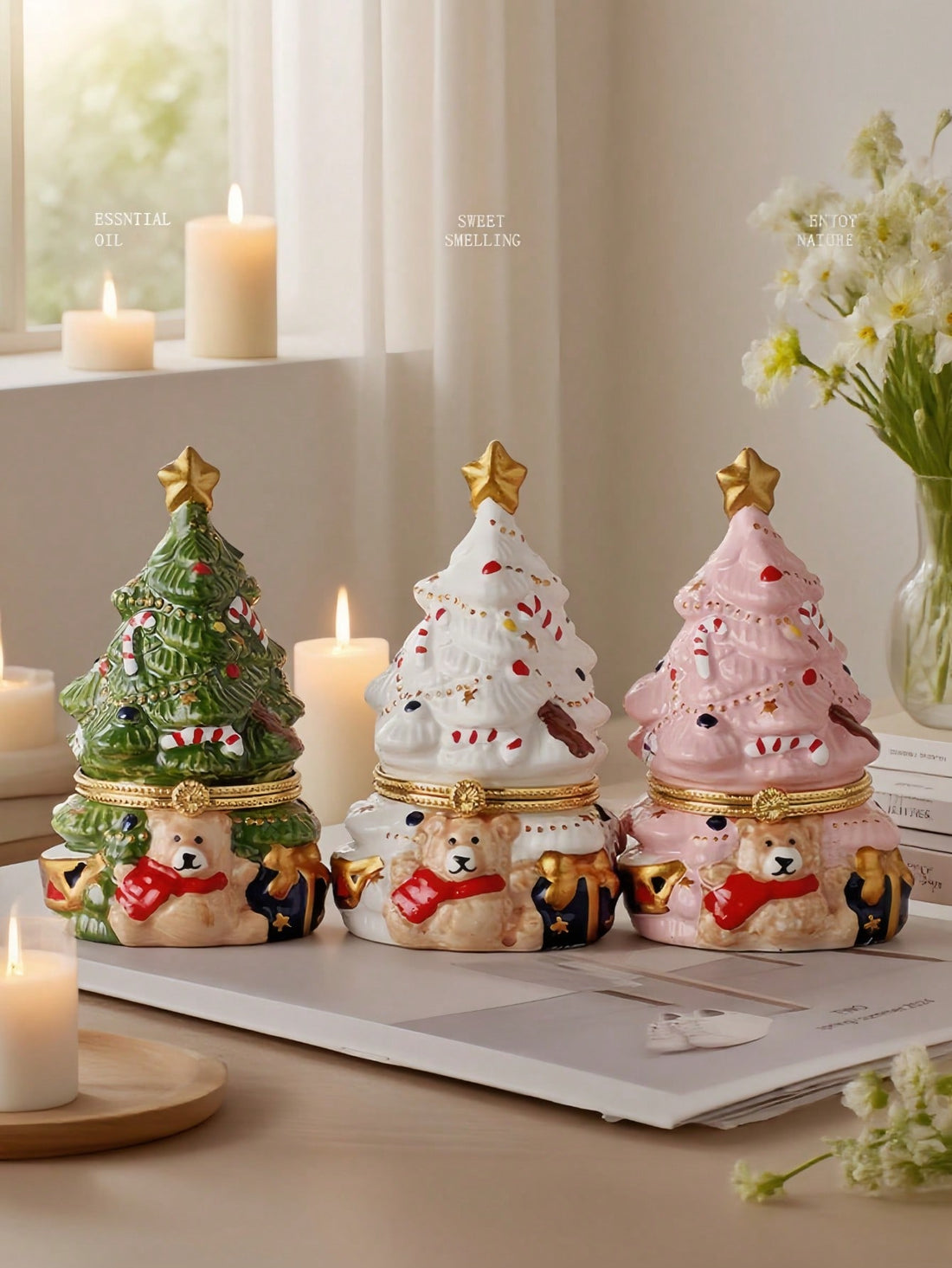 Bring whimsy and warmth to your holiday celebrations with this charming ceramic bear ornament. Expertly crafted from durable ceramic, this delightful piece features an endearing bear design that captures the magic of the season. Ideal for decorating Christmas trees, displaying on shelves, or gifting to young ones, it adds a touch of nostalgic charm to any home. The ornament's thoughtful design makes it a meaningful keepsake that families will treasure year after year. Whether you're curating a cohesive holi