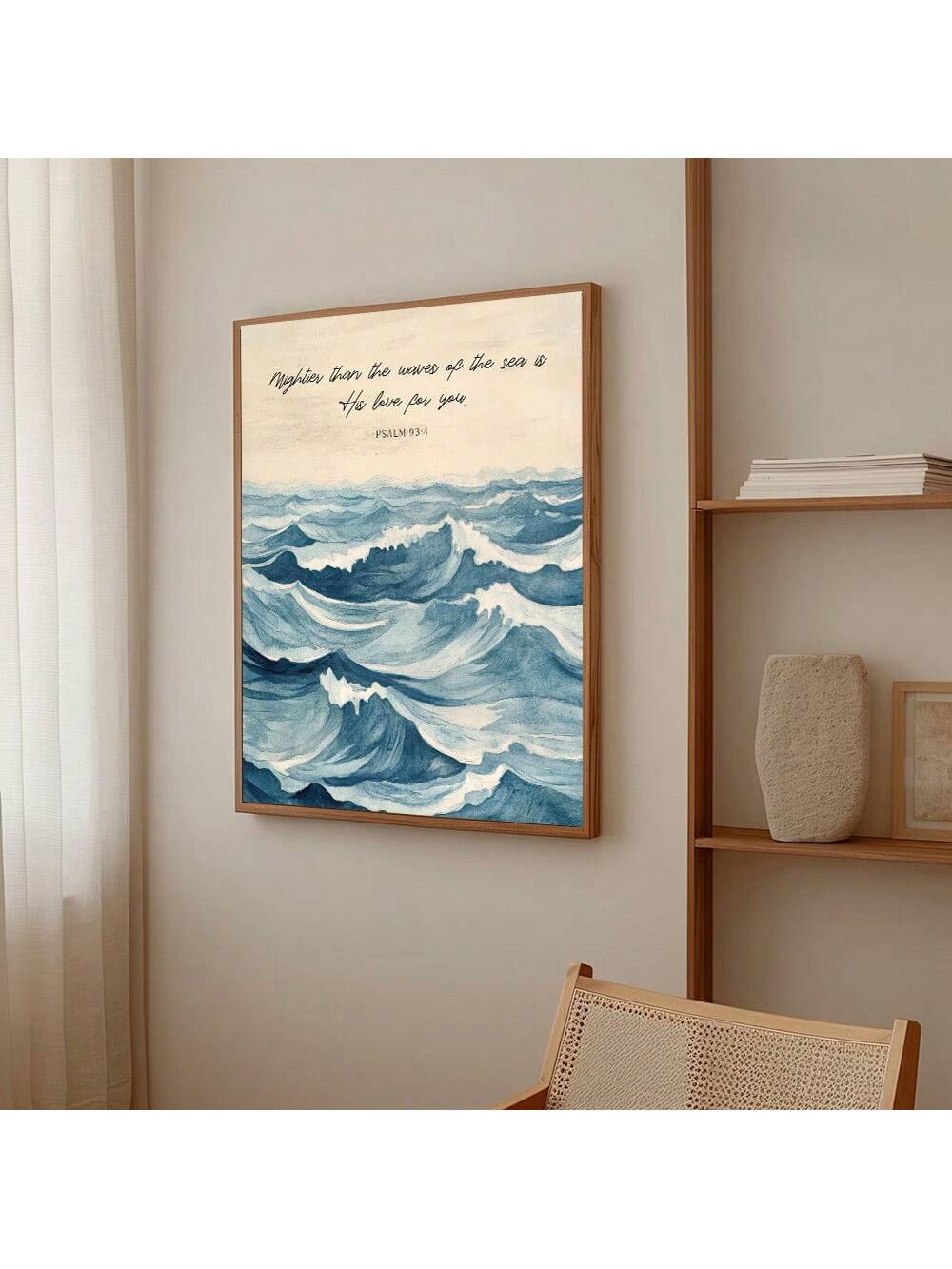 Elevate your living space with the "Mightier Than the Waves" unframed vintage Christian poster featuring Psalm 93:4. This timeless design brings a profound spiritual message into modern home decor, blending faith and artistry seamlessly. Its classic vintage style adds character while serving as a daily reminder of strength and divine power, making it an ideal piece for those seeking both inspiration and aesthetic appeal.