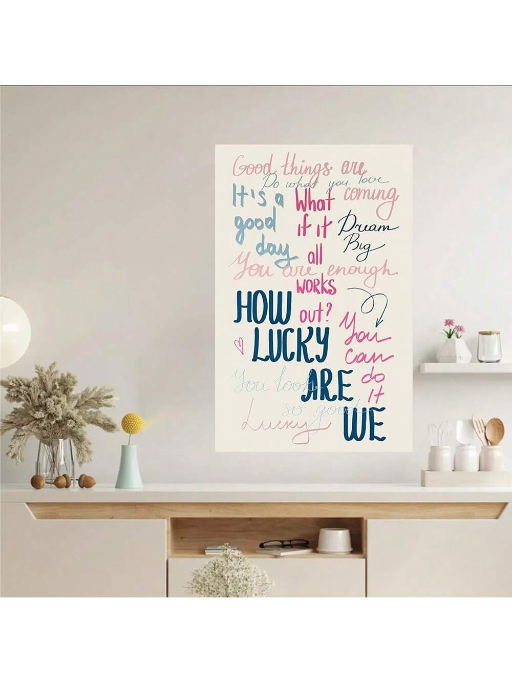 Elevate your space with the framed vintage "How Lucky Are We" canvas wall art, featuring a timeless design that inspires gratitude and positivity. Perfect for home, office, or dorm rooms, this artwork encourages mindful reflection while adding a sophisticated touch to any decor. Its high-quality framing ensures durability and a polished look, making it a thoughtful addition that fosters an uplifting atmosphere.