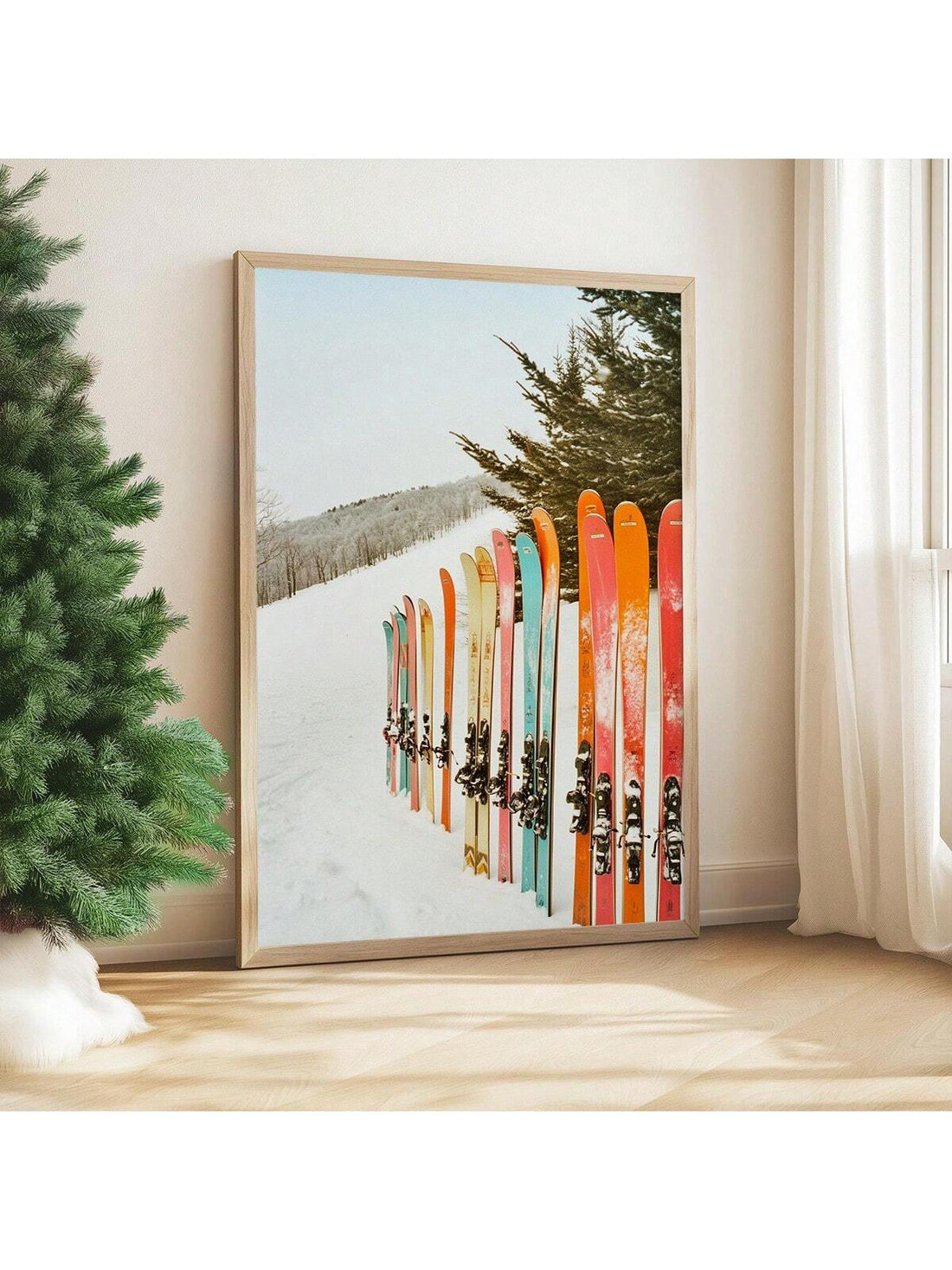 Transform your space with this striking canvas wall art featuring a vibrant, vintage-inspired skiing scene. Perfect for creating a focal point in any room, this modern piece combines bold colors with nostalgic charm, capturing the energy and beauty of winter sports. Ideal for living rooms, offices, or bedrooms, it adds character and warmth to your décor. Whether you're a skiing enthusiast or simply appreciate dynamic artwork, this canvas brings sophistication and visual interest to your walls. An excellent 