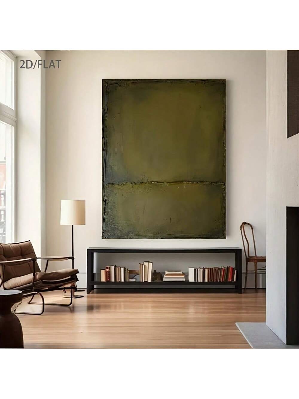 Transform your space with this striking 2D flat green landscape canvas art. Featuring minimalist design principles and a soothing color palette, this piece brings contemporary sophistication to any room.