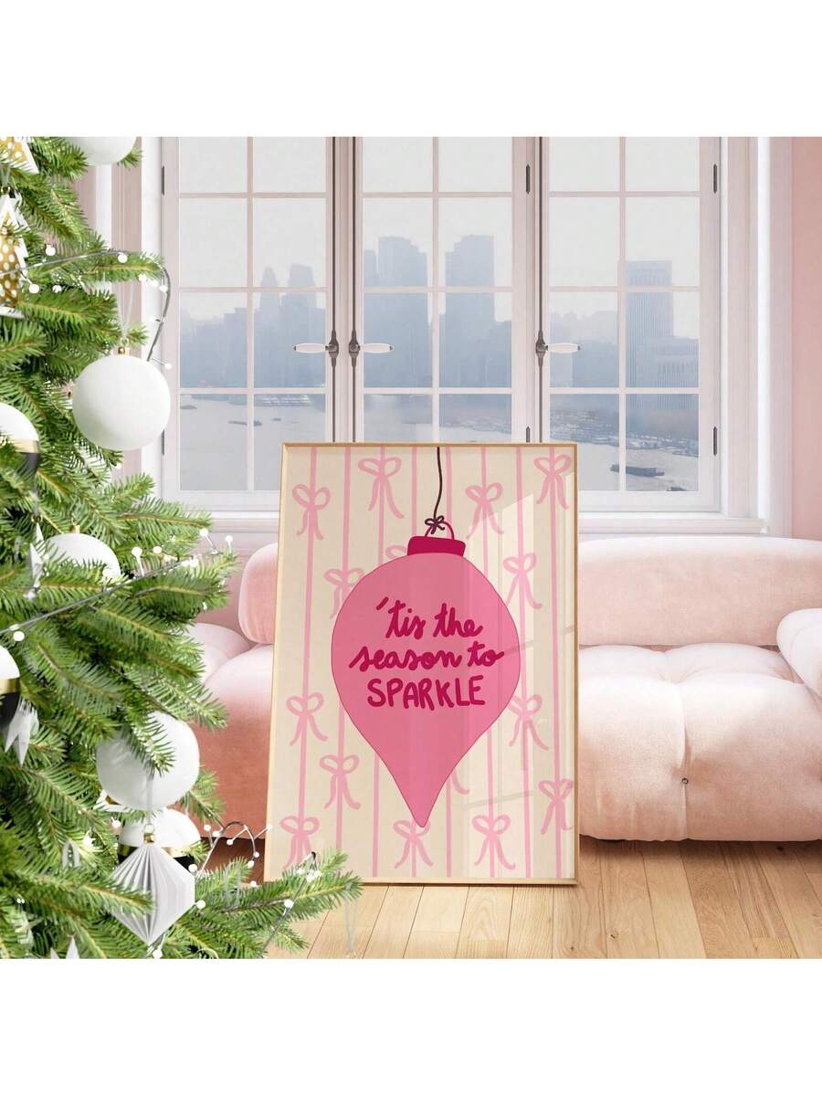 Transform your holiday décor with this contemporary pink Christmas wreath wall art. Designed as a digital canvas poster, this frameless piece brings modern sophistication to your festive celebrations. The soft pink palette complements any interior style while maintaining that essential holiday spirit. Perfect for living rooms, bedrooms, or entryways, this artwork adds warmth without overwhelming your space. Easy to display and versatile in placement, it's an ideal choice for those seeking understated elegan