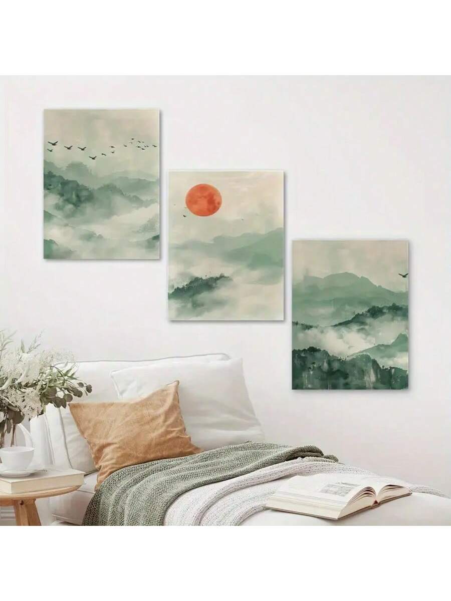 Elevate your living space with the Serene Japandi Sage Green Wall Art Set, featuring minimalist Japanese landscape canvases that blend Scandinavian simplicity with Japanese elegance. This set offers calming sage green tones that create a tranquil atmosphere while enhancing your home's style. Perfect for those seeking refined, understated decor that balances nature-inspired aesthetics with modern design principles.