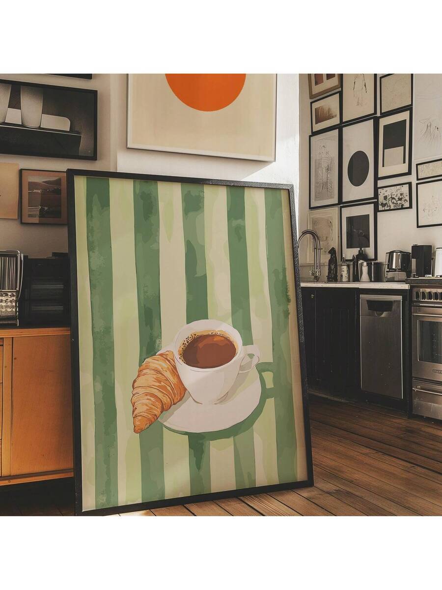 Breakfast wall decor for dining room kitchen nook or pantry with French bistro mood