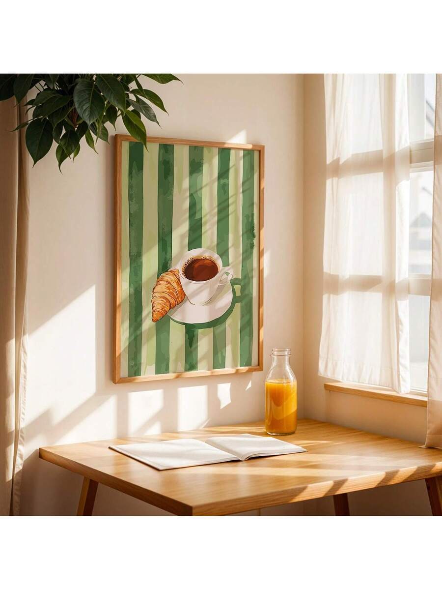 Breakfast wall decor for dining room kitchen nook or pantry with French bistro mood